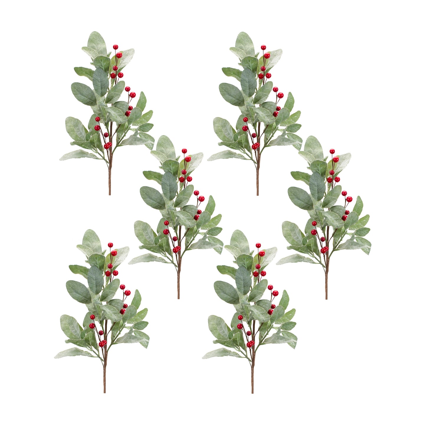 Mistletoe Spray W/Berries (Set Of 6) 18.5"H Fabric