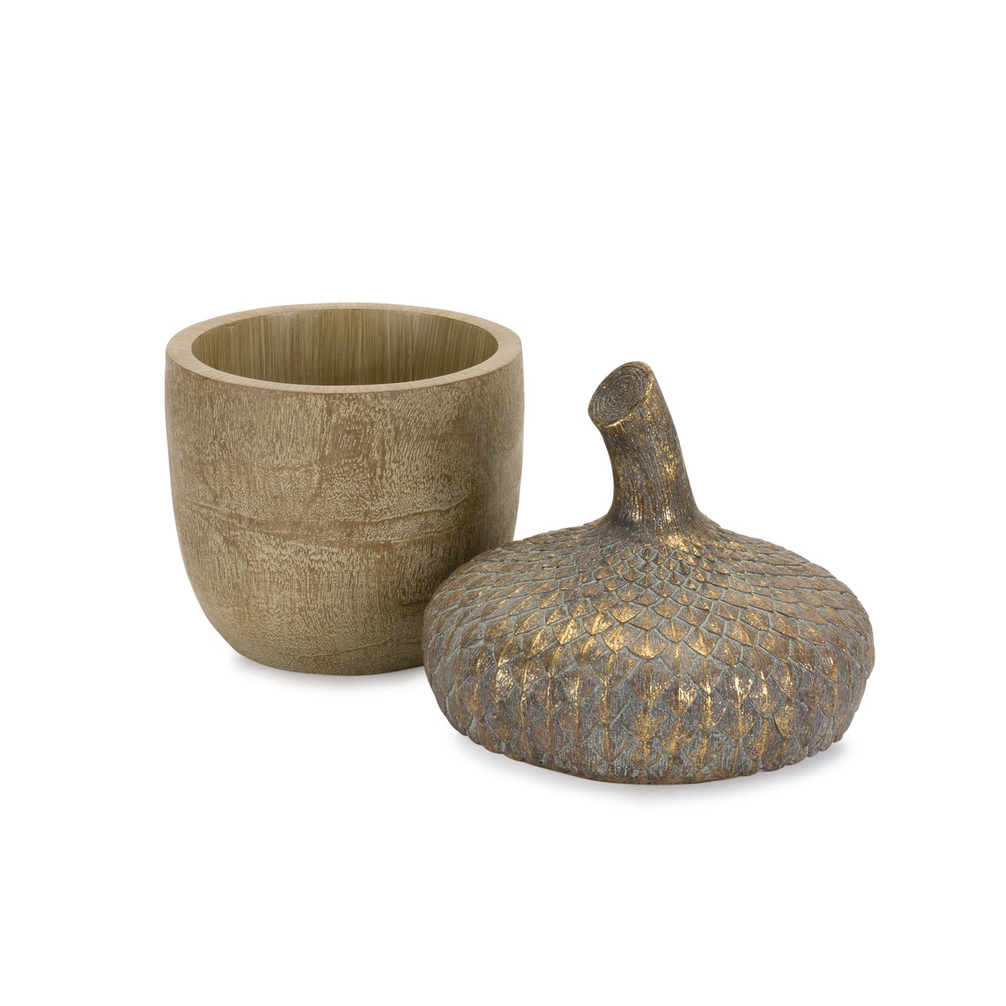 Acorn Box (Set Of 2) 5.25"D x 8.25"H, 5"D x 11.25"H Resin