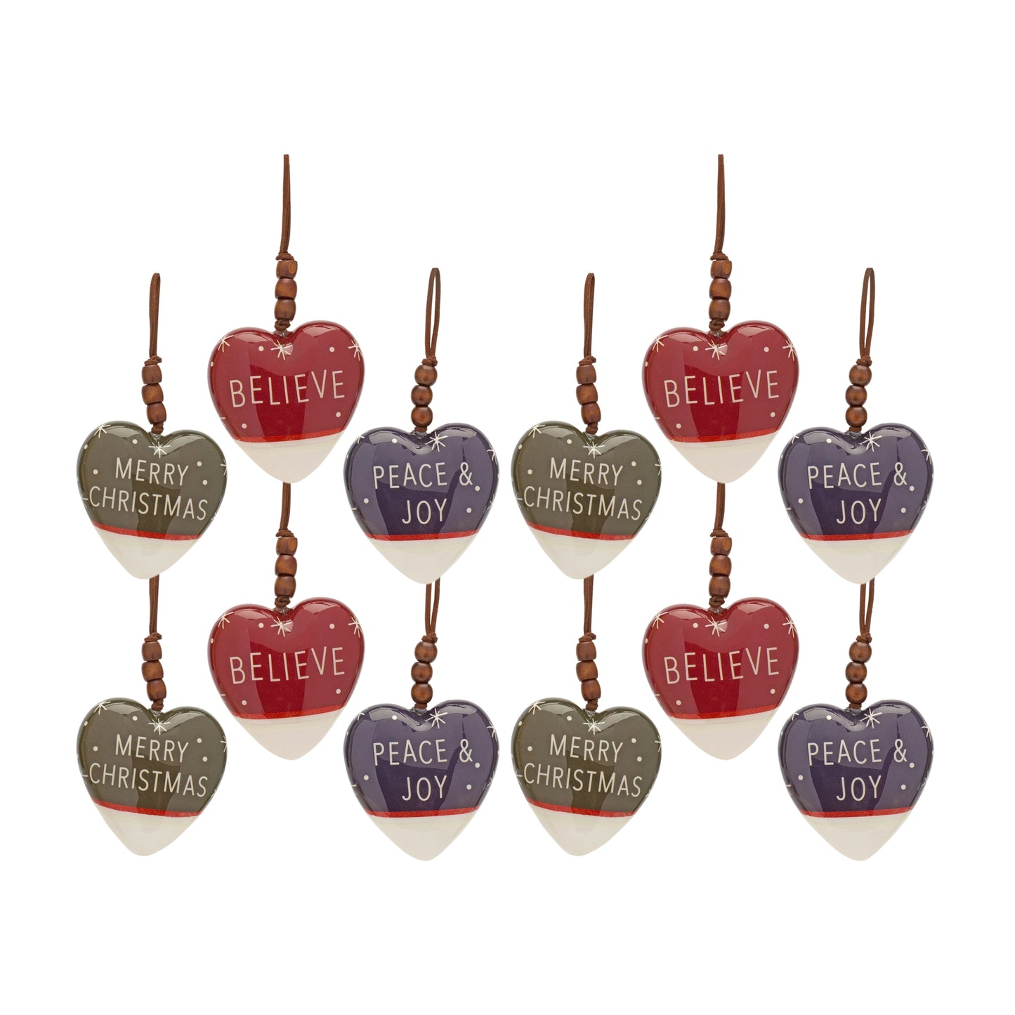 Heart Ornament (Set Of 12) 4.75"H Foam
