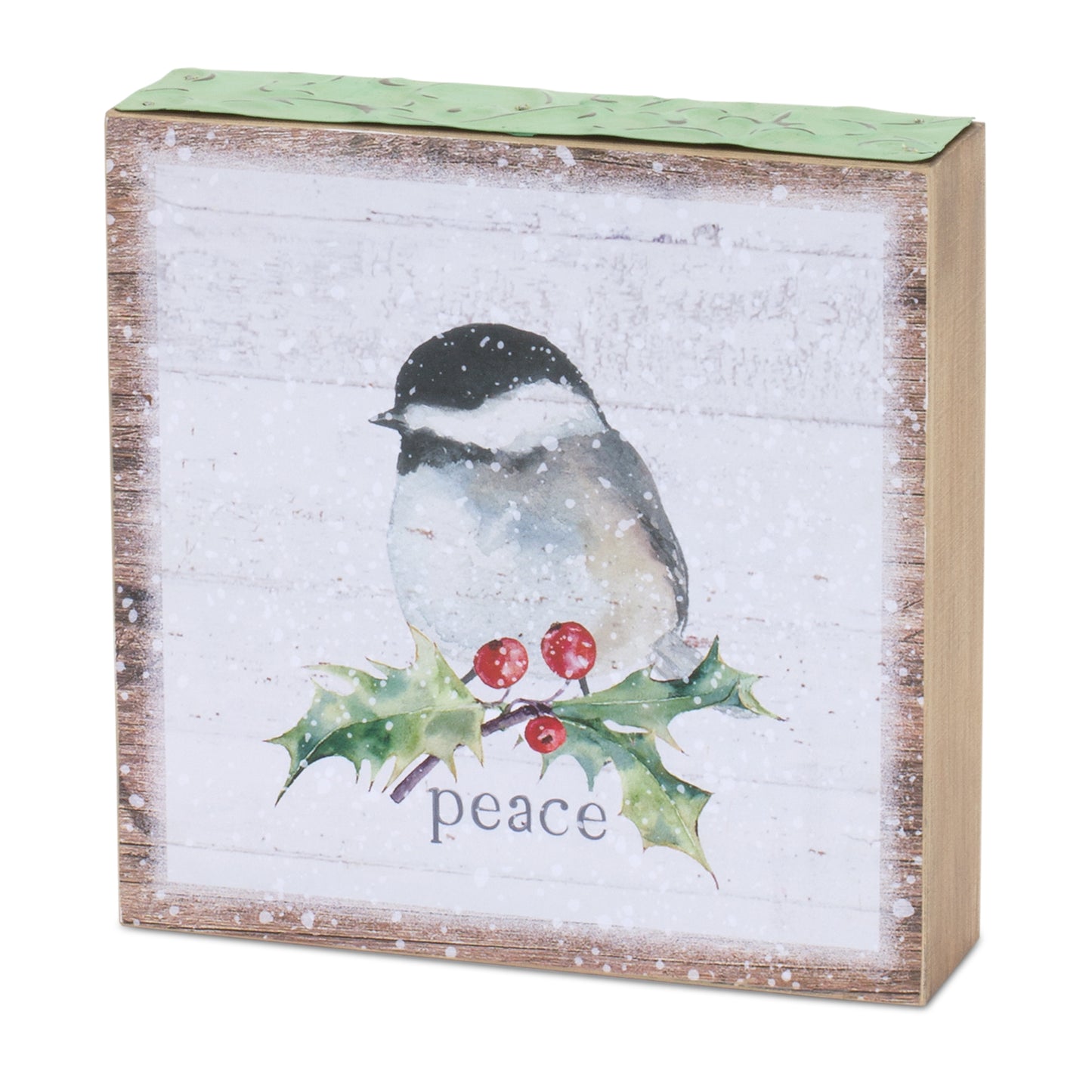 Chickadee Block Sign (Set Of 4) 6"Sq Mdf