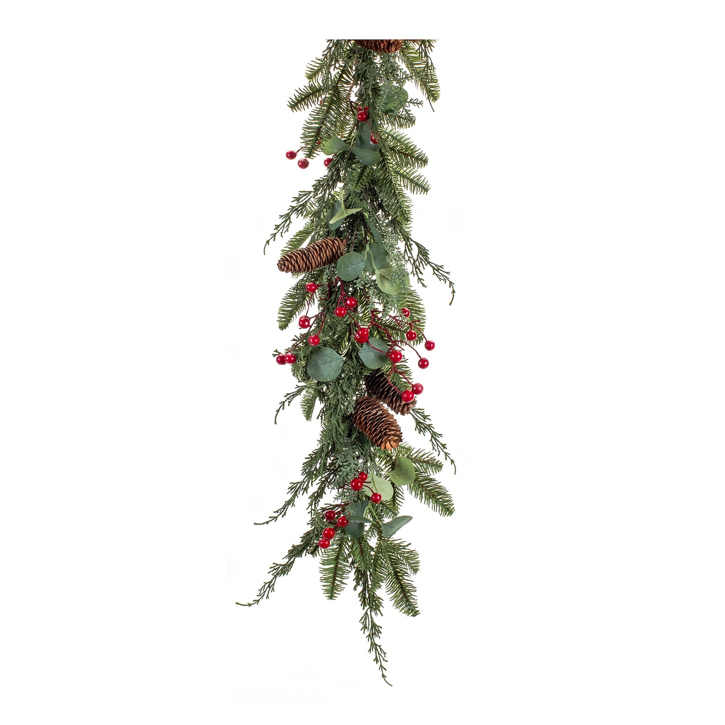 Pine/Eucalyptus/Cone Garland (Set Of 2) 6'L Plastic/Fabric