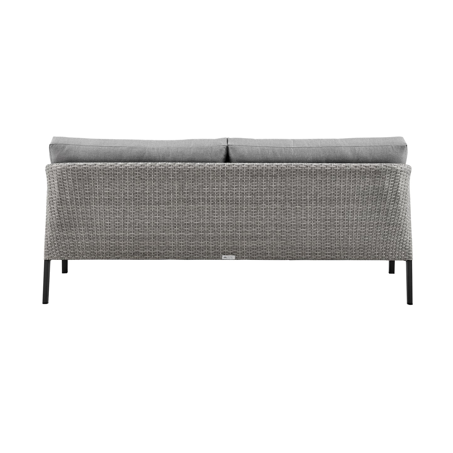 Aileen Patio 4-Piece Lounge Set in Aluminum and Wicker with Grey Cushions