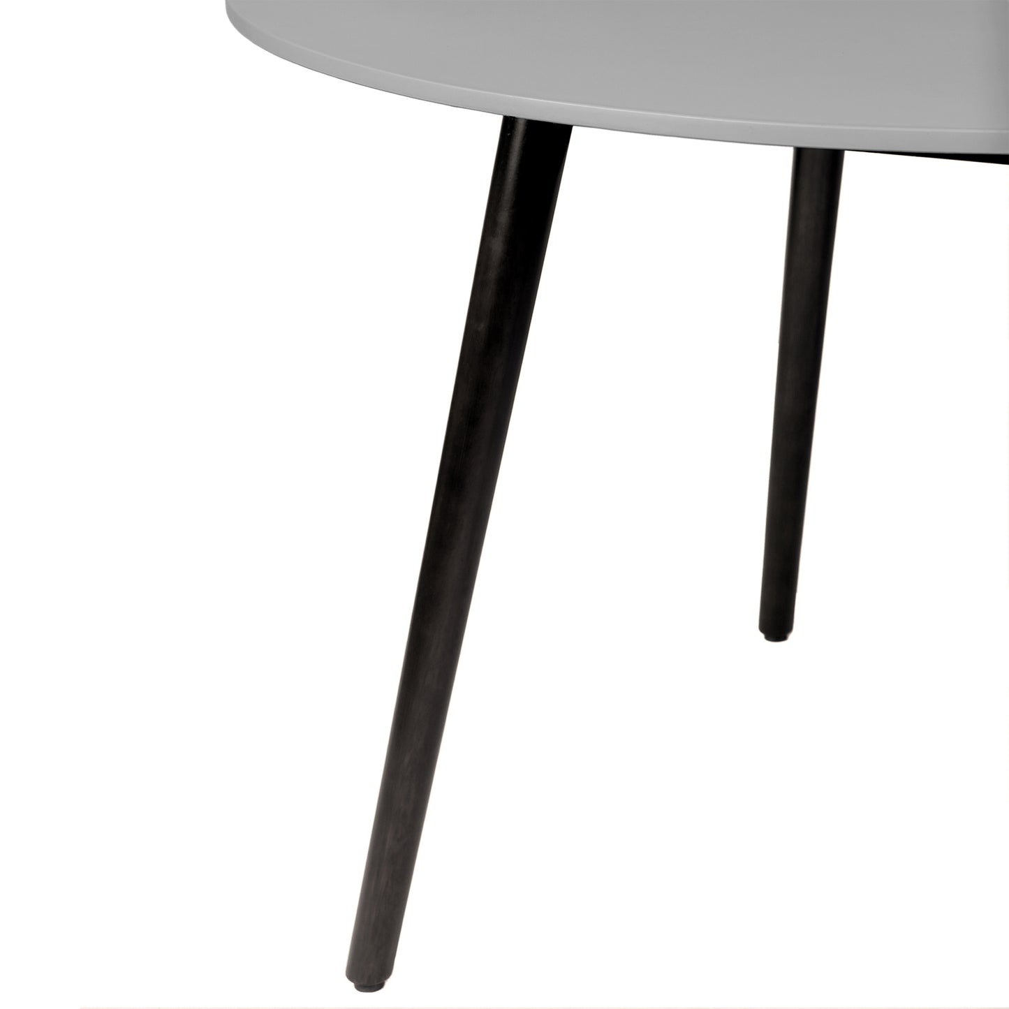 Sydney Outdoor Patio Round Dining Table in Dark Eucalyptus and Grey Stone