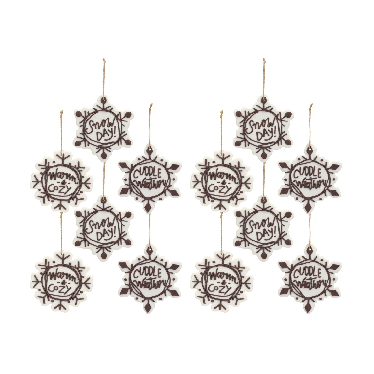 Snowflake Ornament (Set Of 12) 4.25"H, 4.5"H, 5"H Plastic