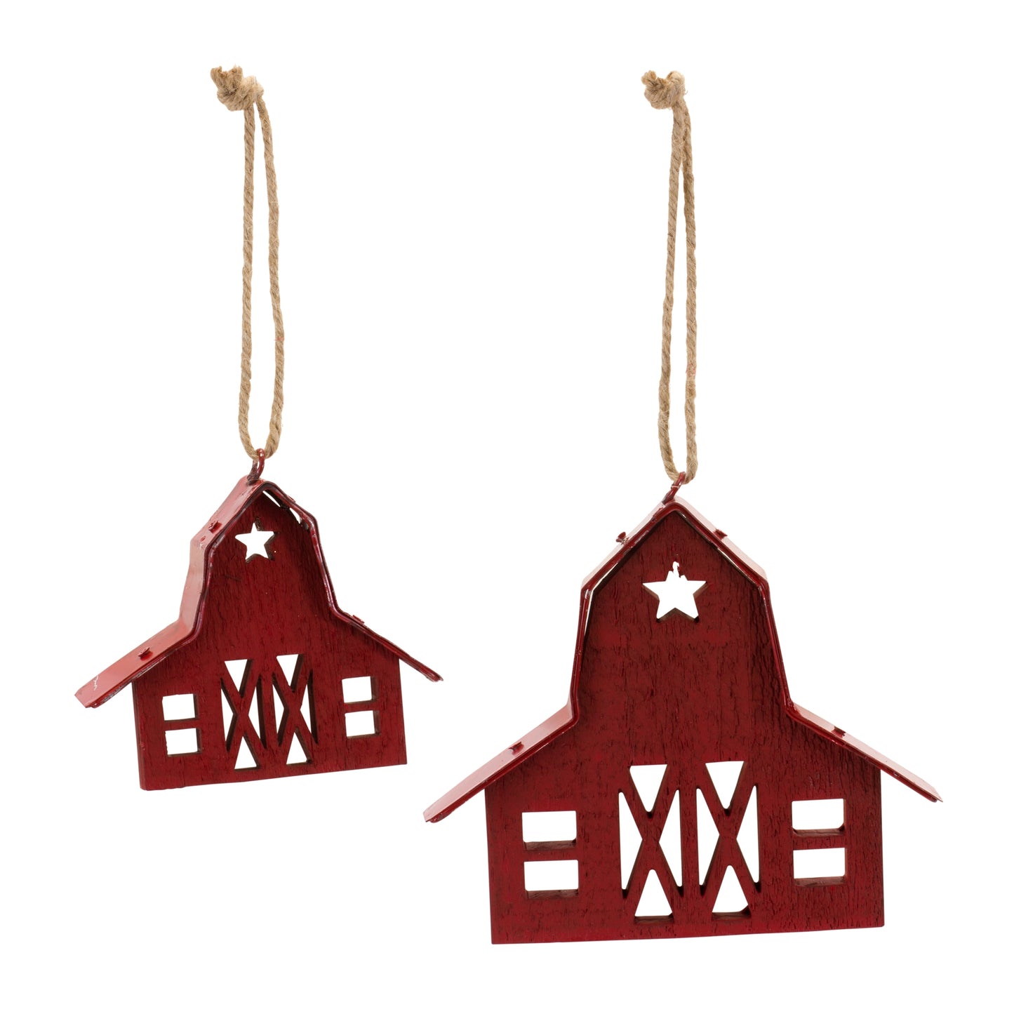 Barn Ornament (Set Of 24) 3"H, 5"H Wood