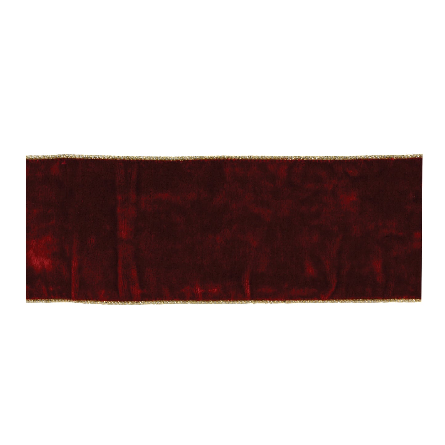 4" x 5 Yds. Wired Polyester (Set Of 6), Red, Gold