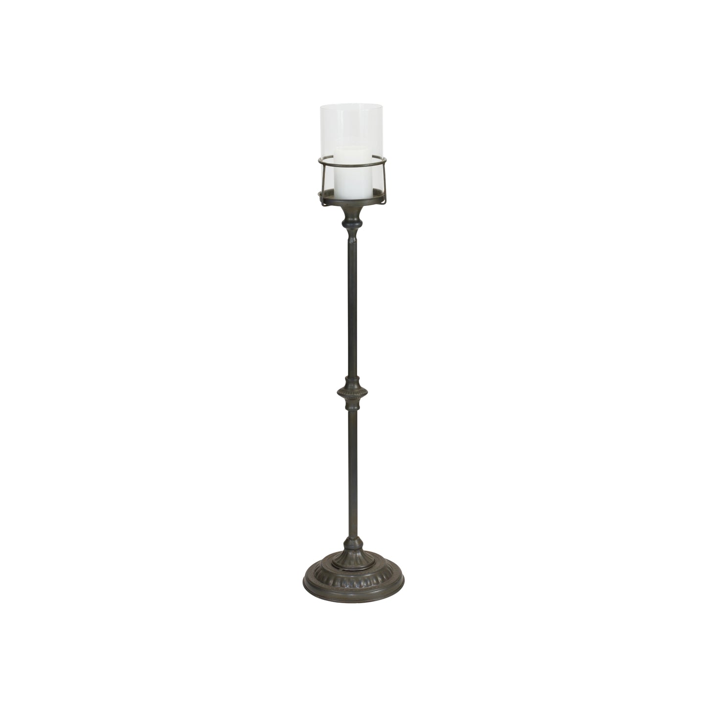 Candle Holder 8.25"D x 34.5"H Iron/Glass