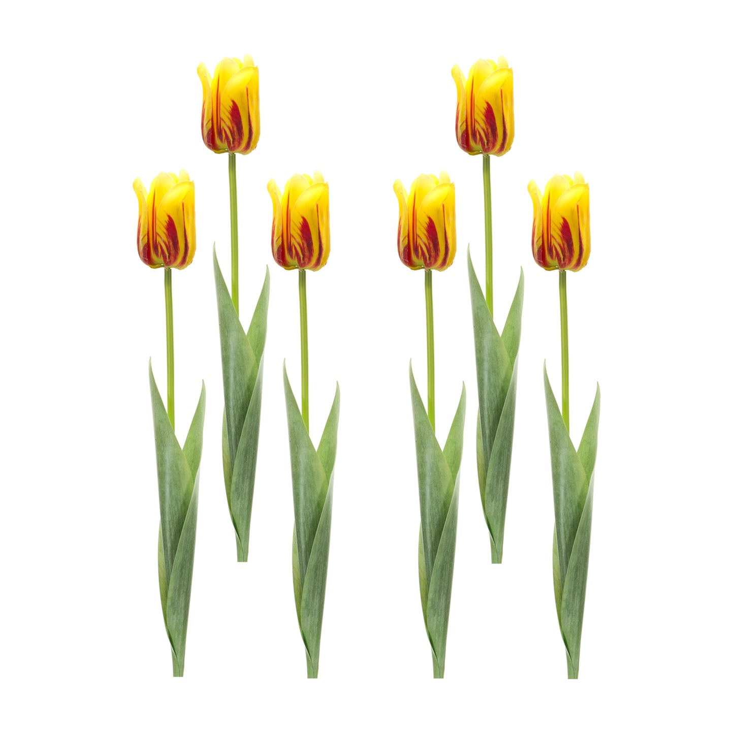 Tulip Stem (Set Of 6) 27"H Polyester/Plastic, Yellow, Green