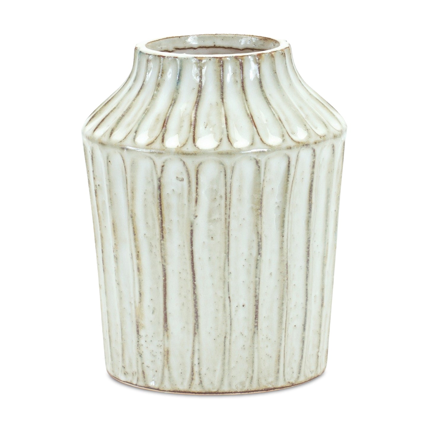 Vase 7.5"H Terra Cotta, Beige