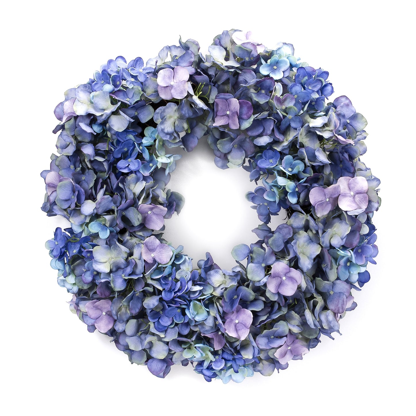 Hydrangea Wreath 23"D Polyester/Twig, Blue, Green