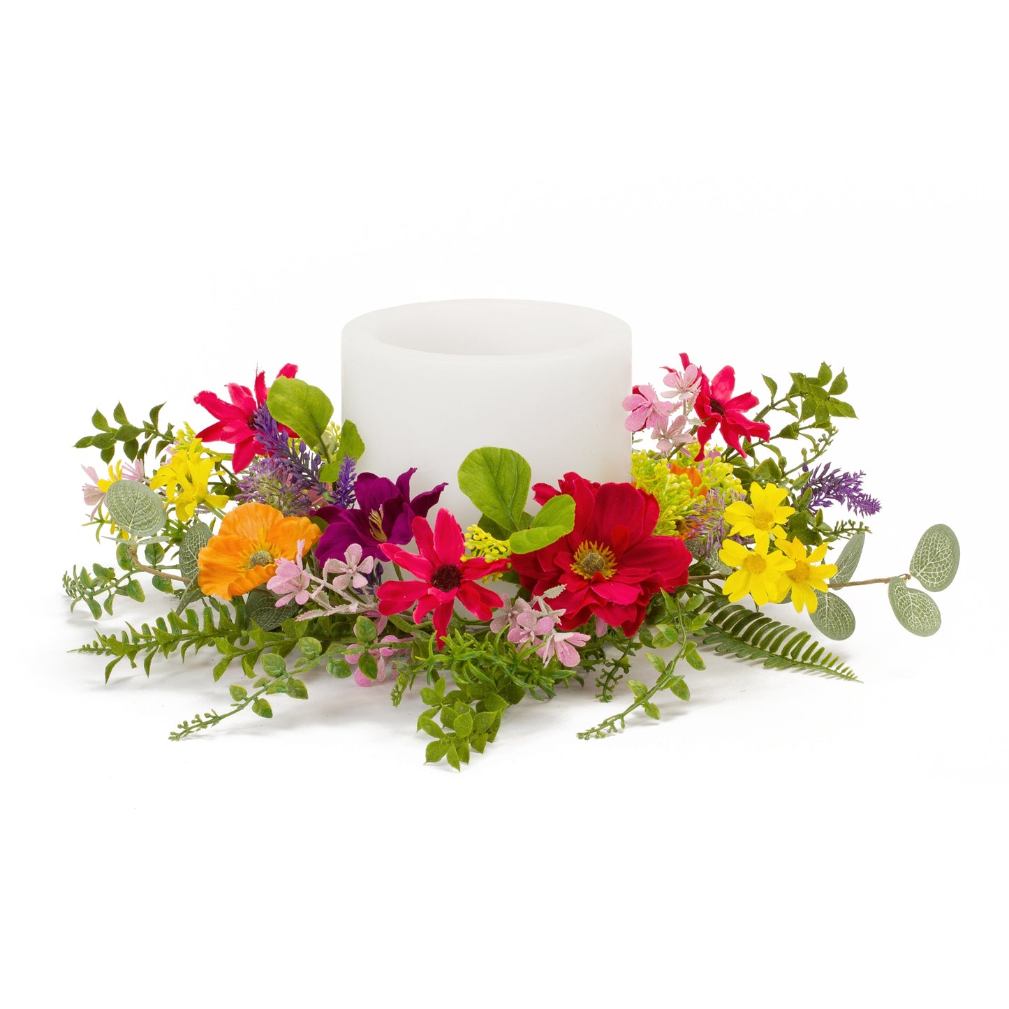 Mixed Floral Wreath (Set Of 4) 17.5"D Polyester/Plastic