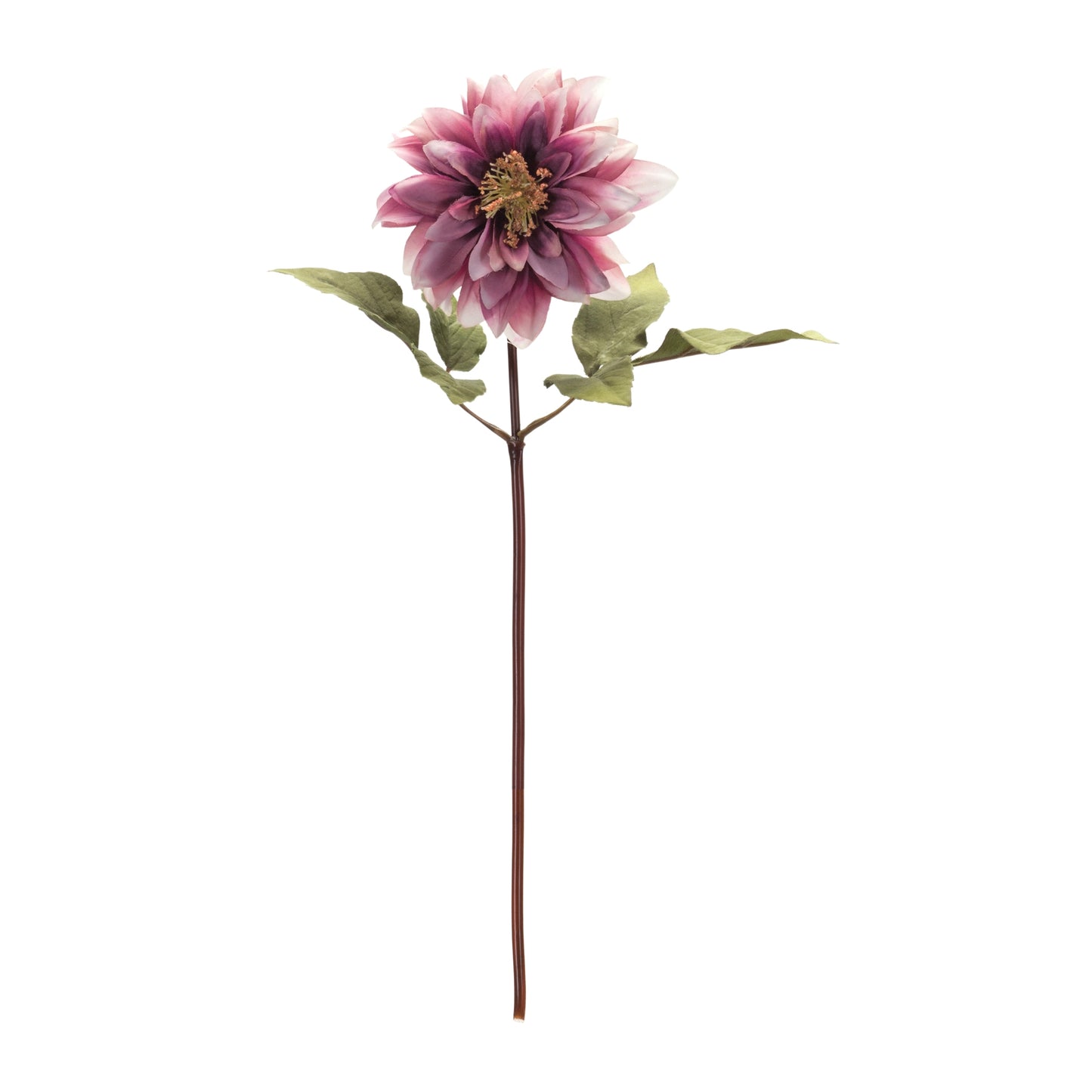Dahlia Stem (Set Of 6) 16"H Polyester, Green, Beige, Purple