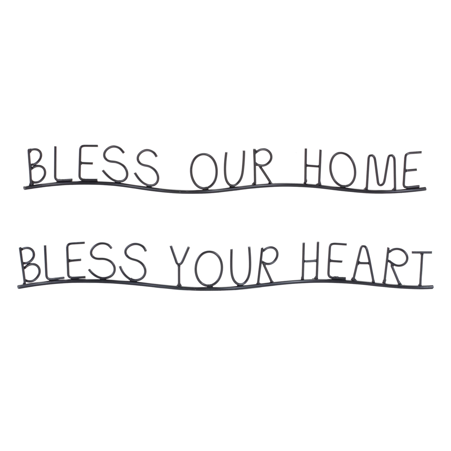 Bless Home And Heart (Set Of 4) 20.25"L x 2.25"H, 21"L x 2.25"H Metal