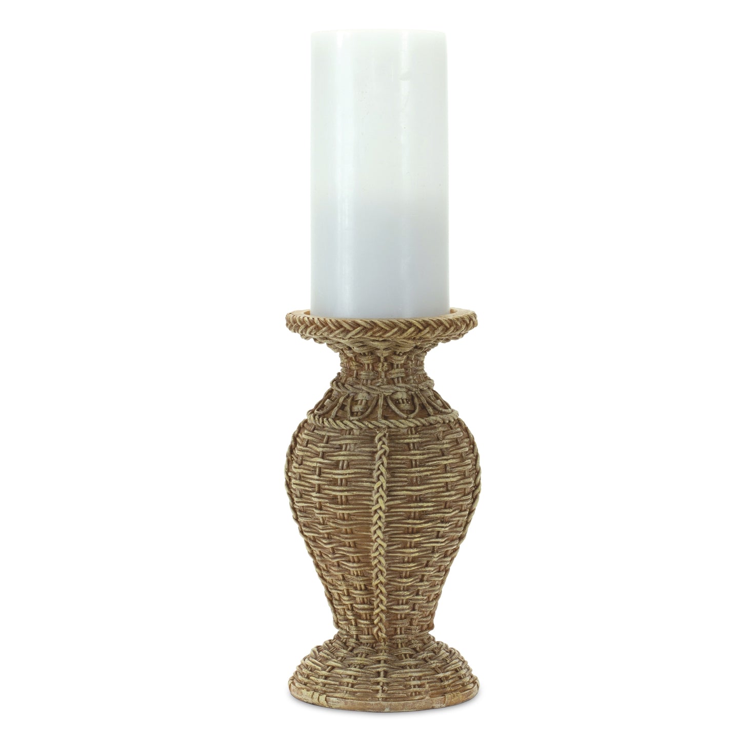 Candle Holder (Set Of 2) 4"D x 8.25"H, 4.25"D x 10"H Resin