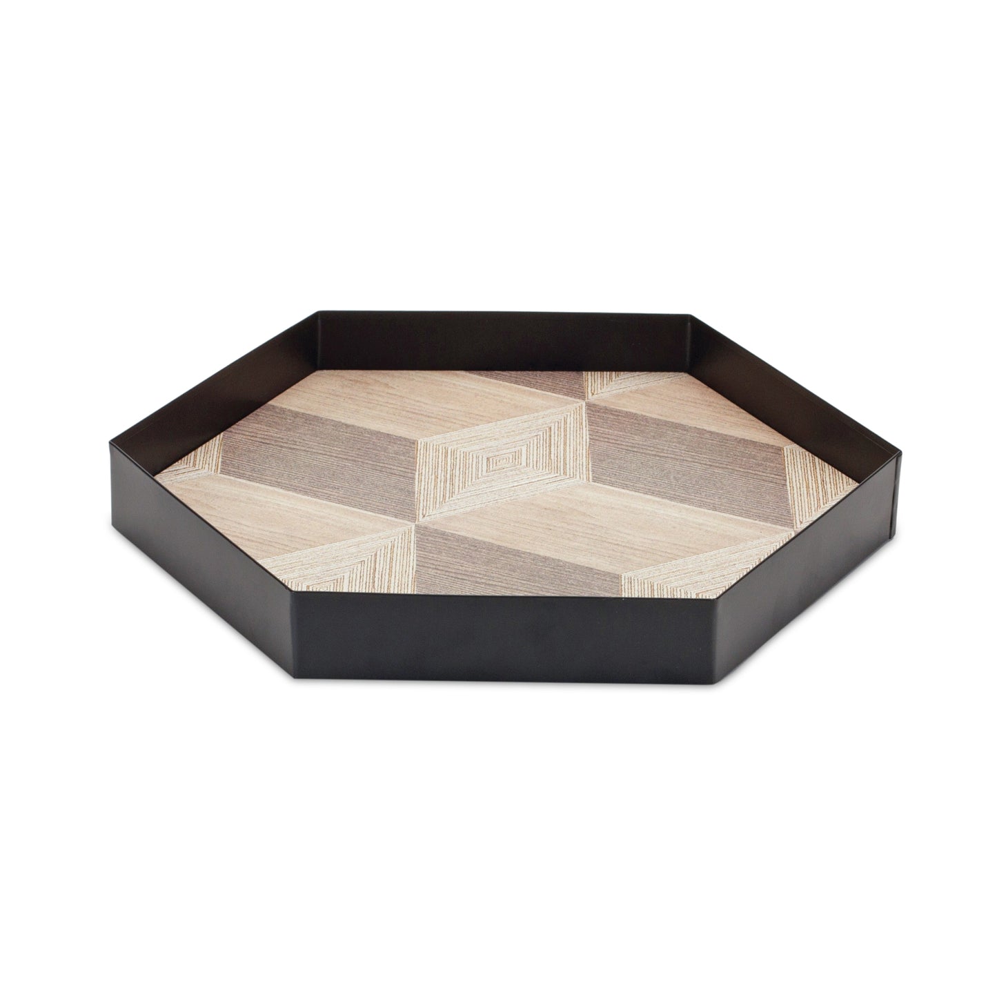Tray (Set Of 3) 8.75"L x 1.5"H, 10.25"L x 1.5"H, 12"L x 1.75"H Iron/Mdf