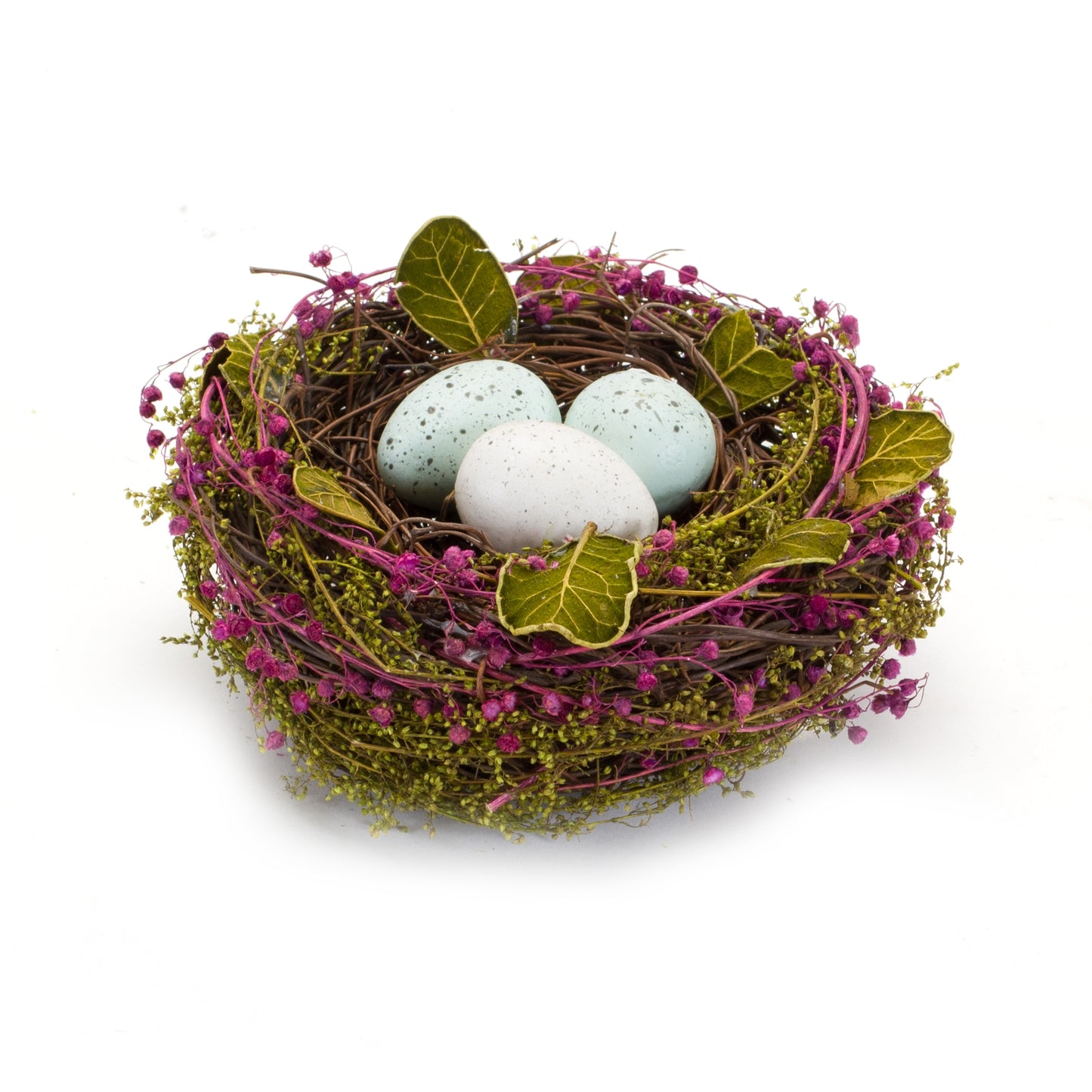 Nest With Eggs (Set Of 4) 6.5"D x 2.75"H Natural/Foam