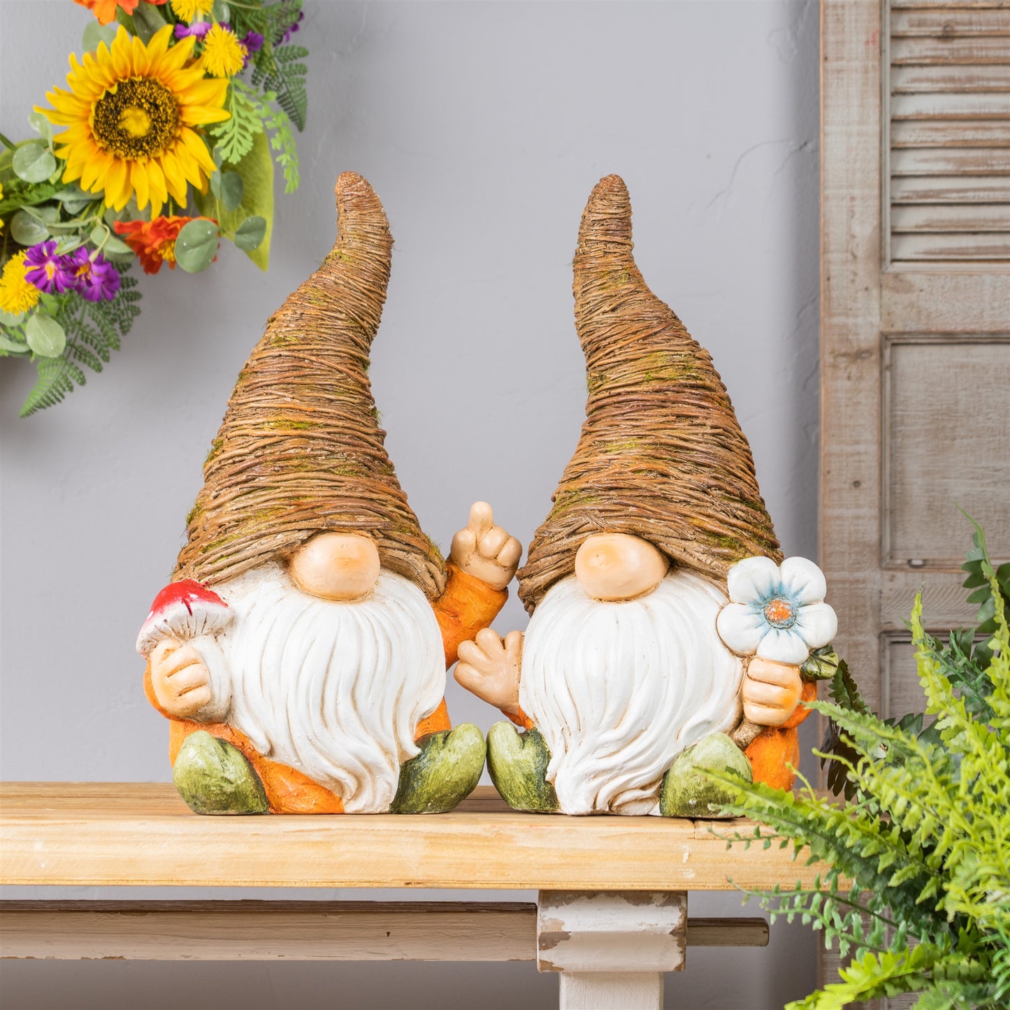 Gnome (Set Of 2) 16.5"H Mgo