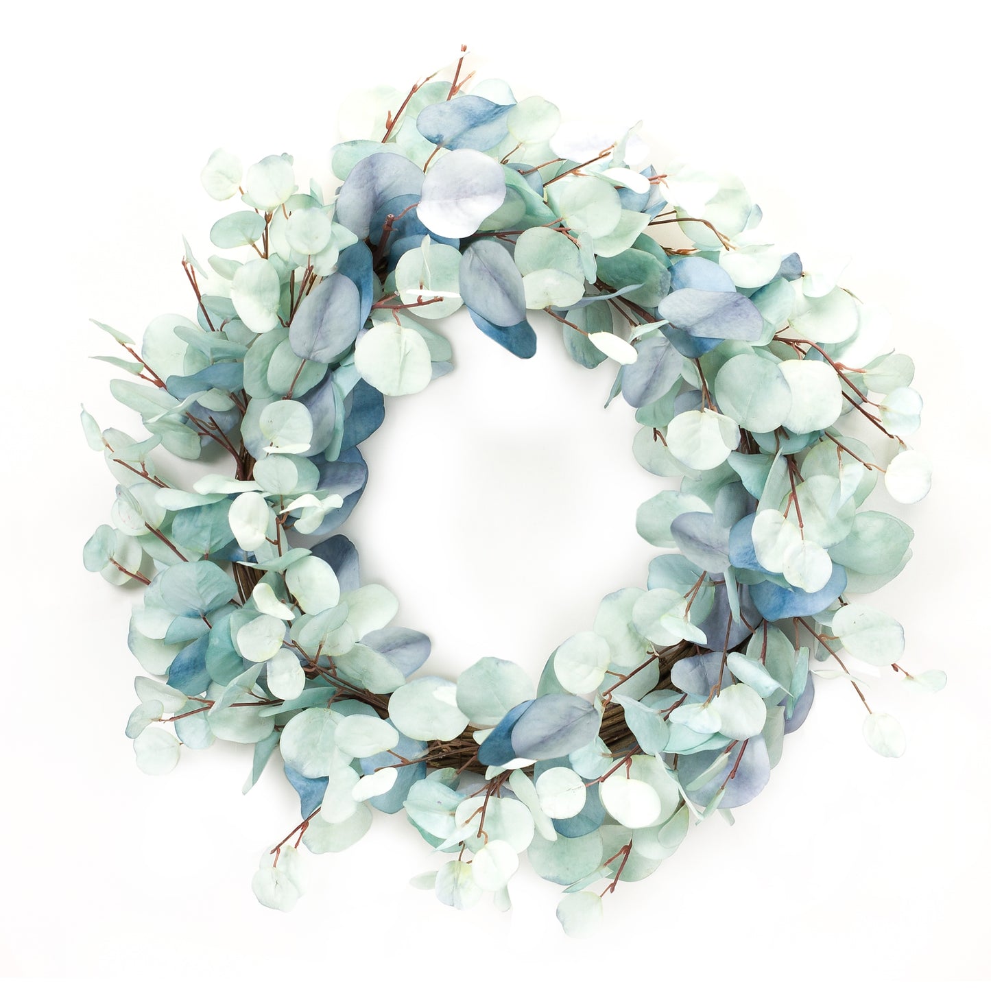Eucalyptus Wreath 27"D Polyester, Blue