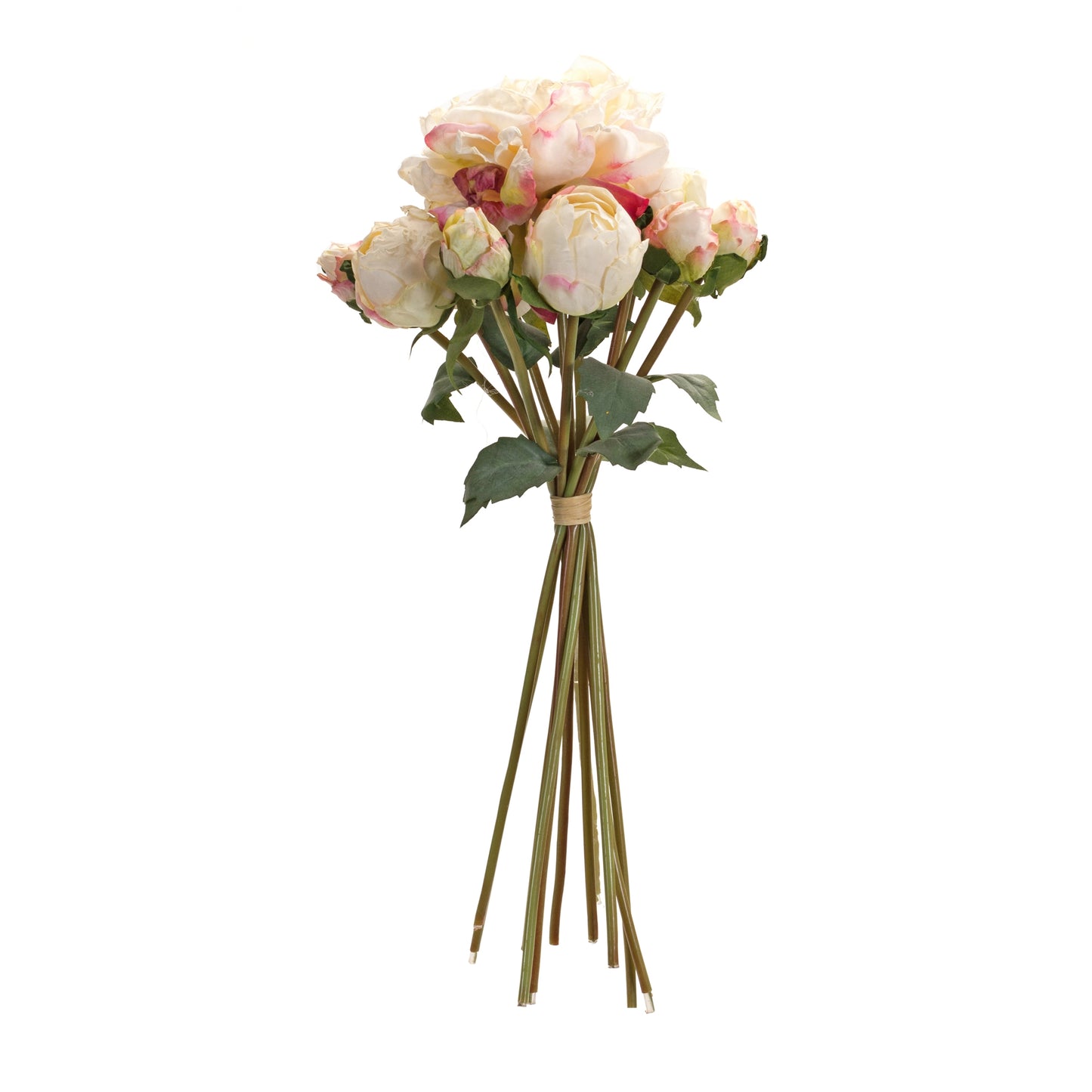 Peony Bouquet (Set Of 6) 16"H Polyester, White, Green