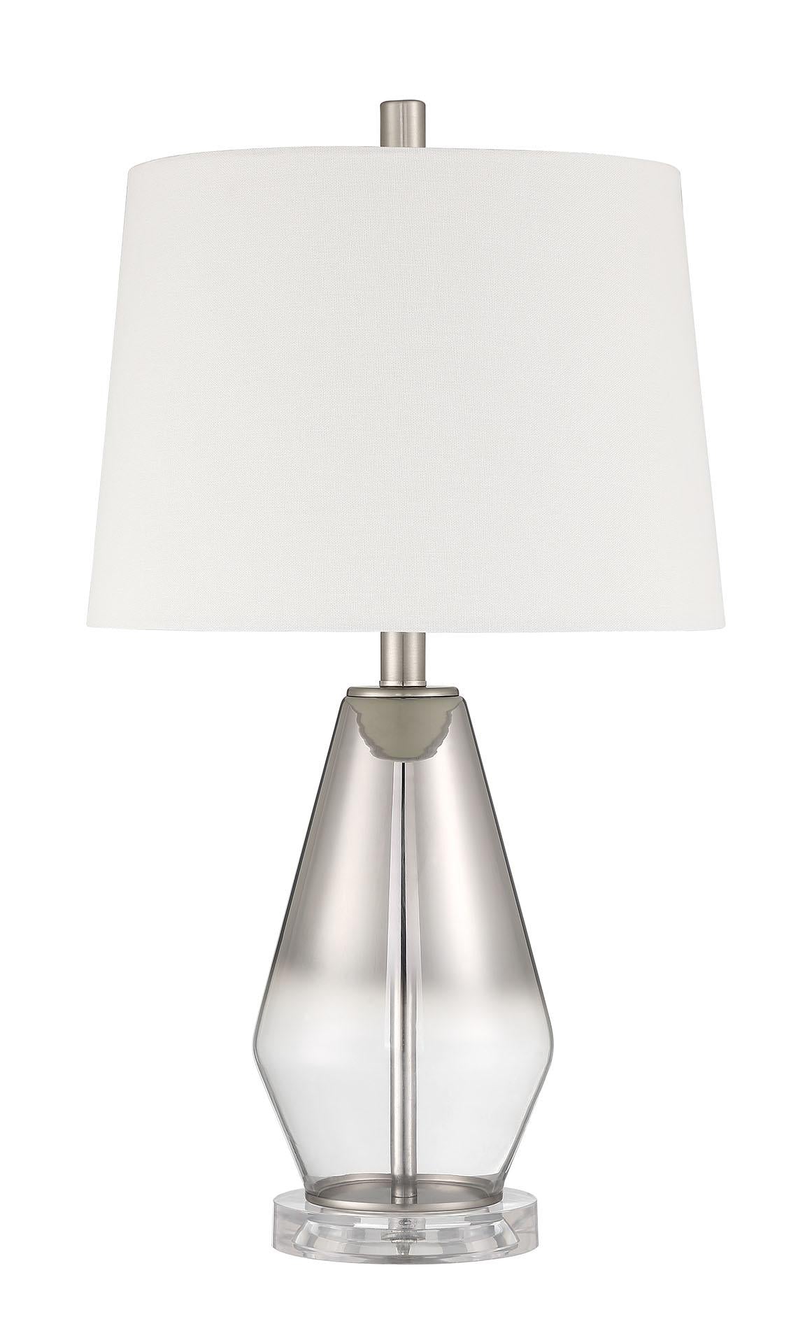 Table Lamp 1 Light Ombre Mercury Glass with Clear Acrylic Base, Shade, Indoor
