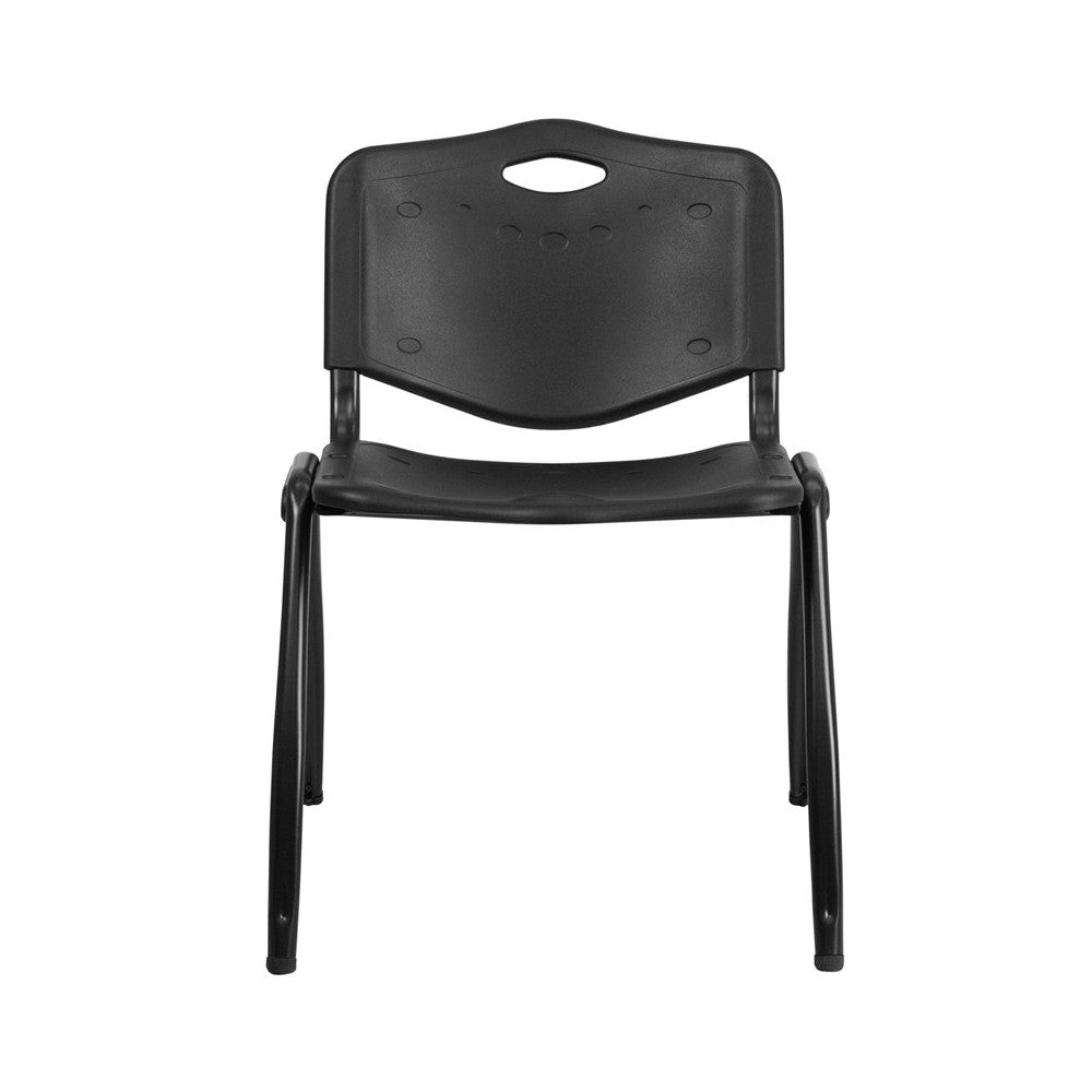 880 lb. Capacity Black Plastic Stack Chair