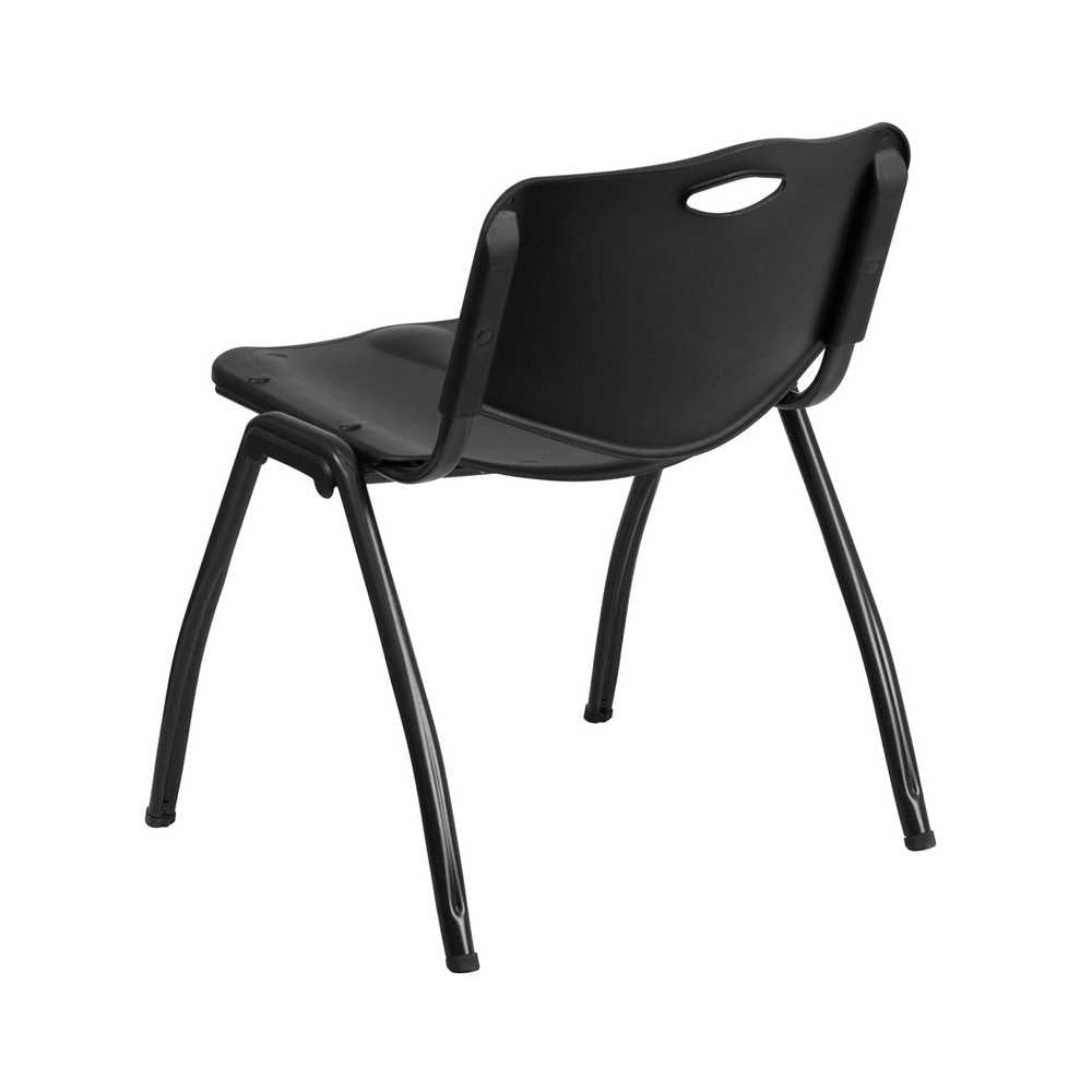 880 lb. Capacity Black Plastic Stack Chair