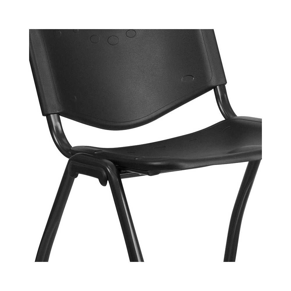 880 lb. Capacity Black Plastic Stack Chair