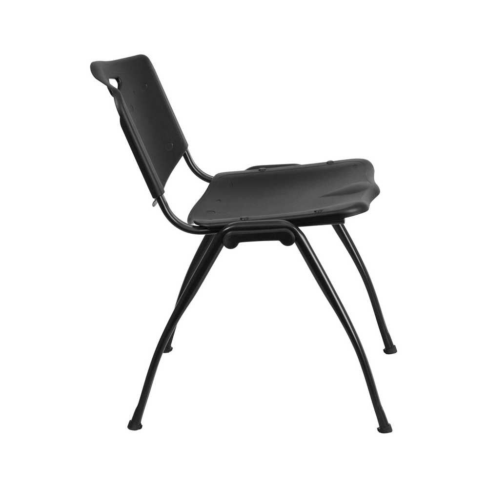 880 lb. Capacity Black Plastic Stack Chair