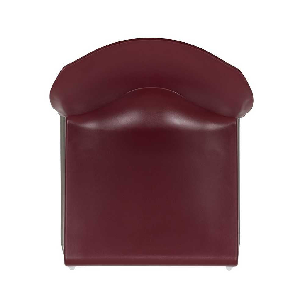 880 lb. Capacity Burgundy Full Back Contoured Stack Chair with Gray Powder Coated Sled Base