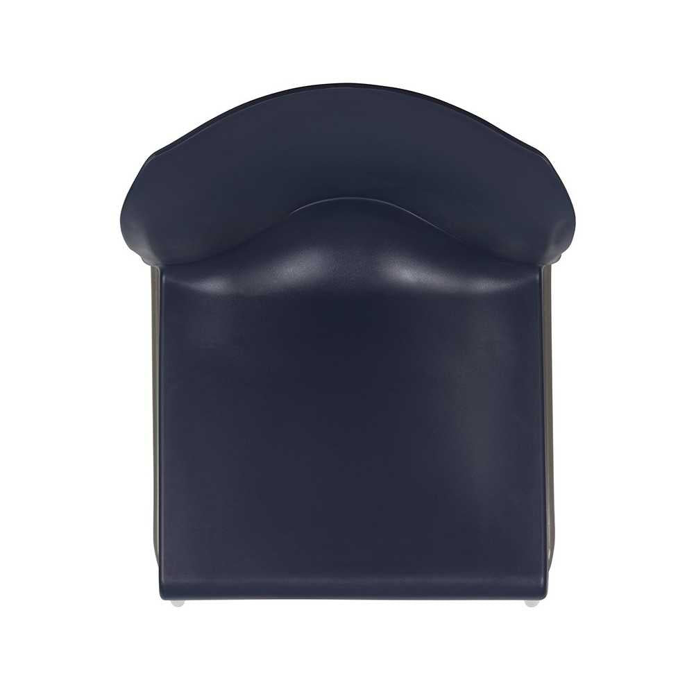 880 lb. Capacity Navy Full Back Contoured Stack Chair with Gray Powder Coated Sled Base