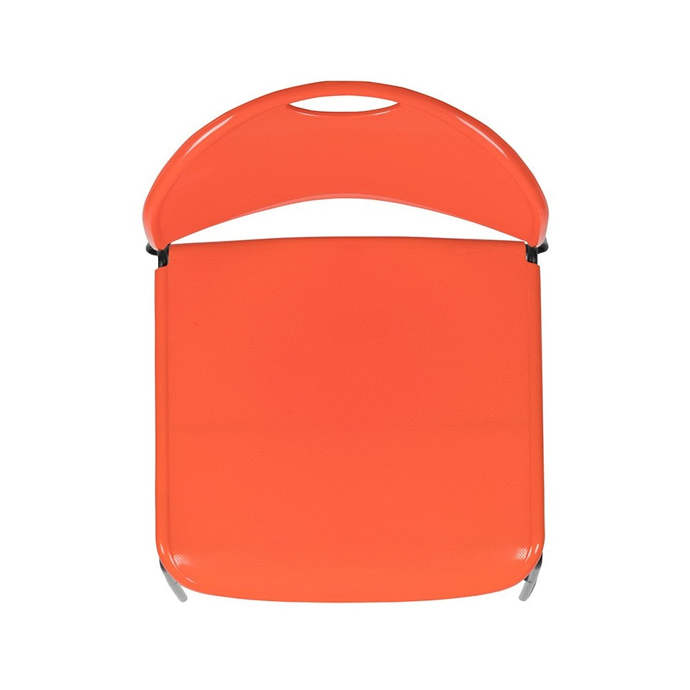 880 lb. Capacity Orange Ultra-Compact Stack Chair with Black Powder Coated Frame