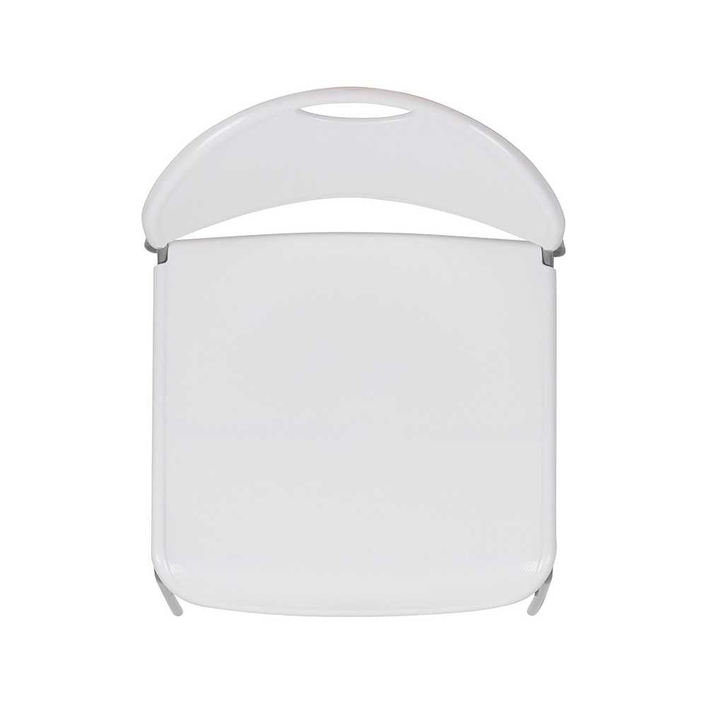 880 lb. Capacity White Ultra-Compact Stack Chair with Silver Powder Coated Frame