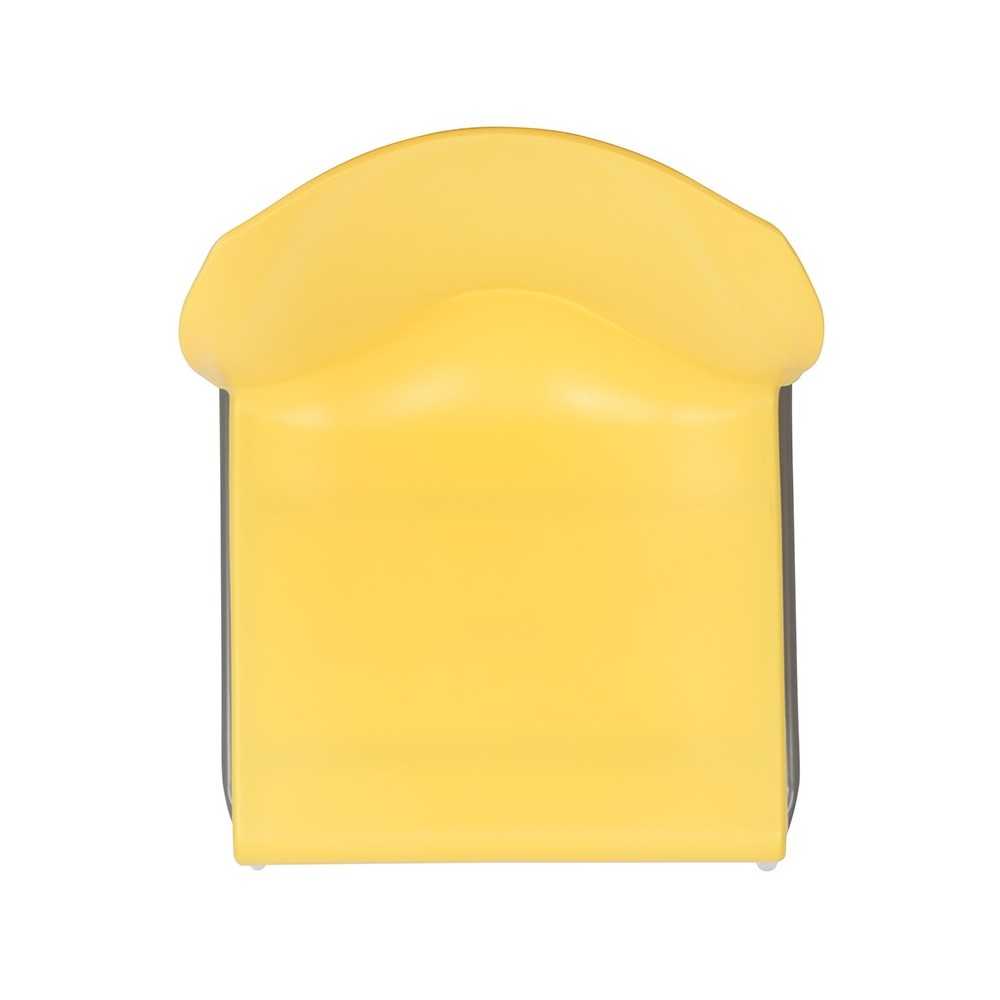 880 lb. Capacity Yellow Full Back Contoured Stack Chair with Gray Powder Coated Sled Base