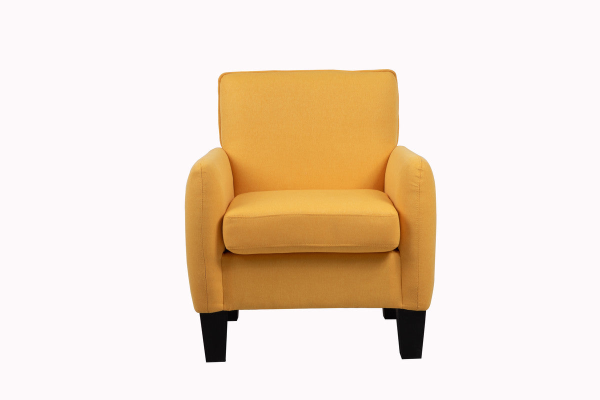Lilola Home Mia Yellow Linen Accent Armchair