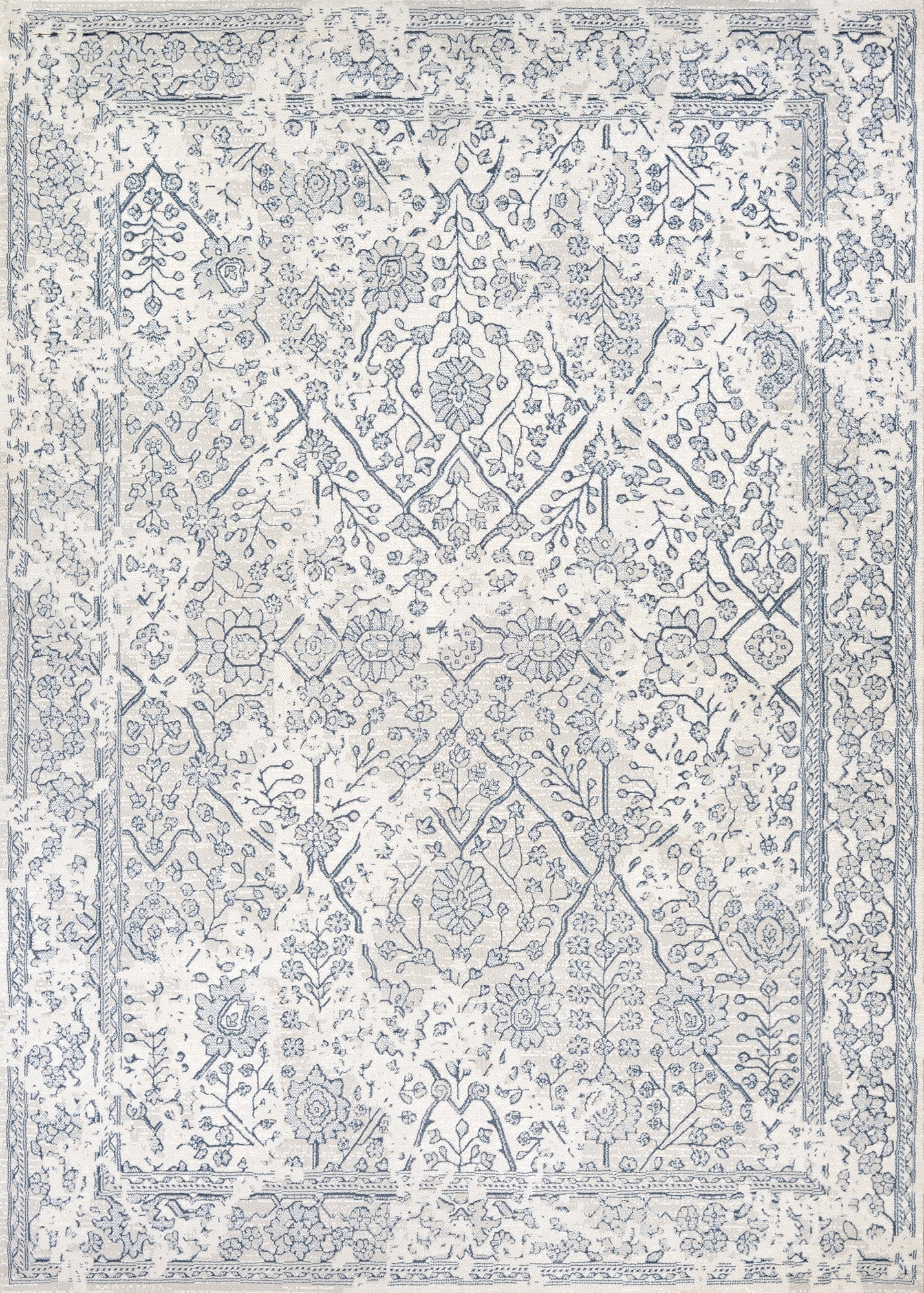 Couristan Marina Lillian Oyster-Slate Blue Rug 5'3" x 7'6"