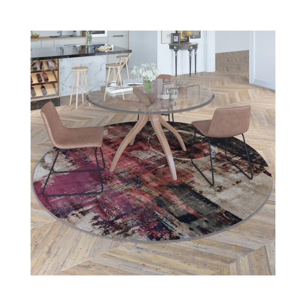 8x8 Round Abstract Area Rug