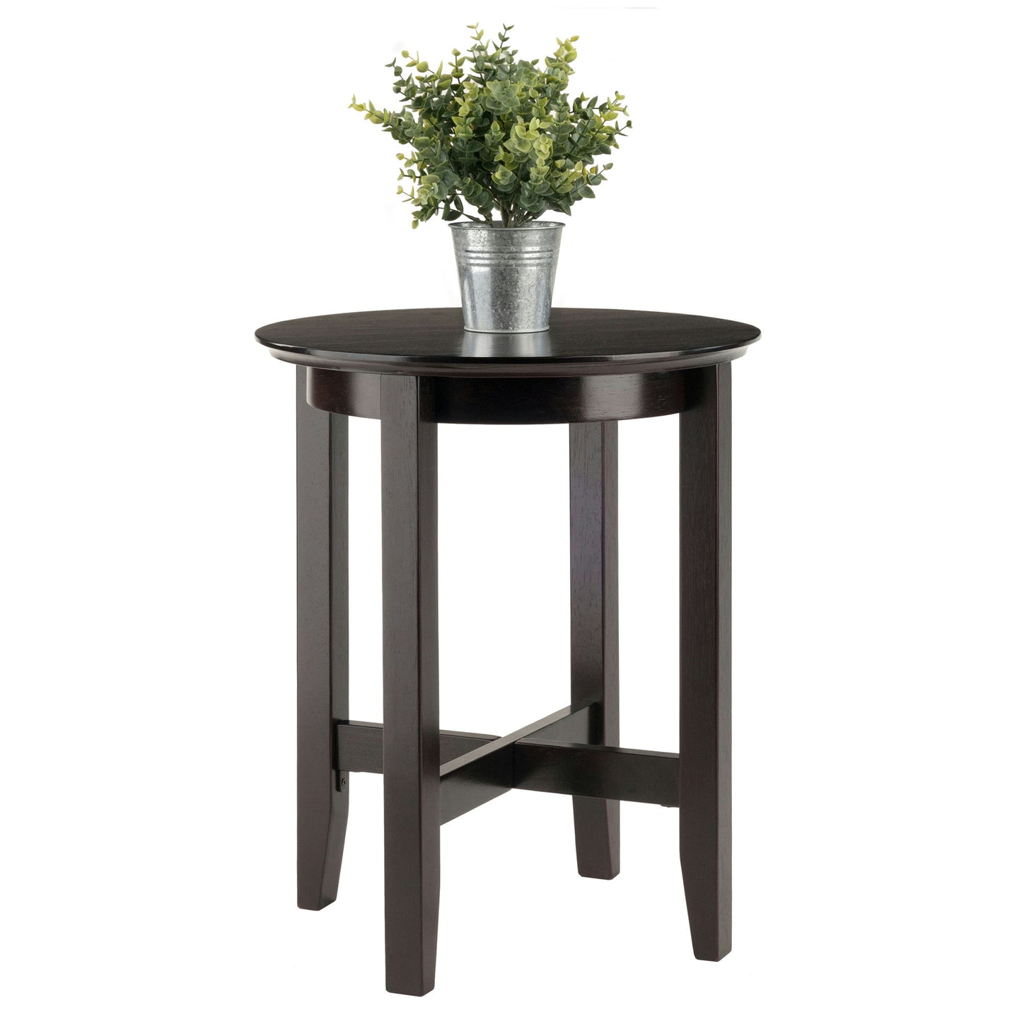 Toby Round Accent End Table, Black