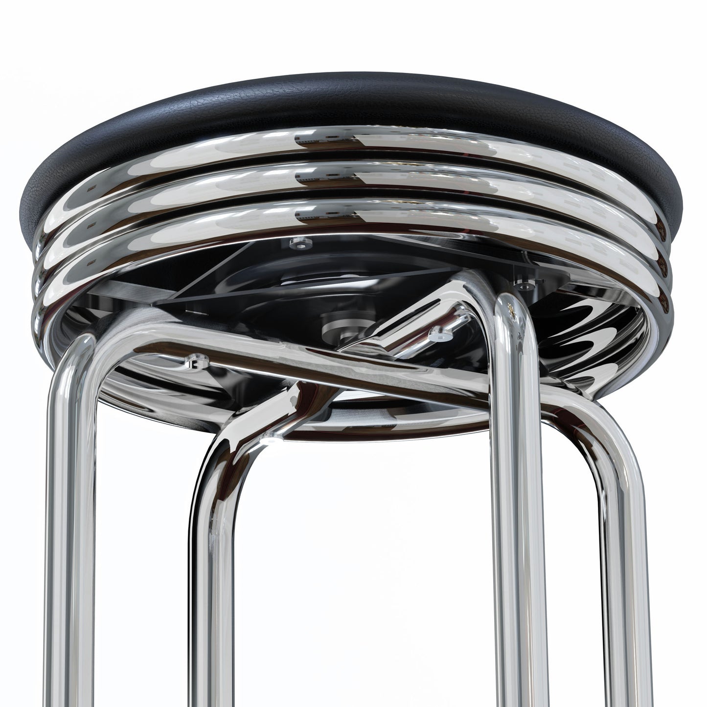 Summit 2-Pc Swivel Seat Stool Set, Black and Chrome