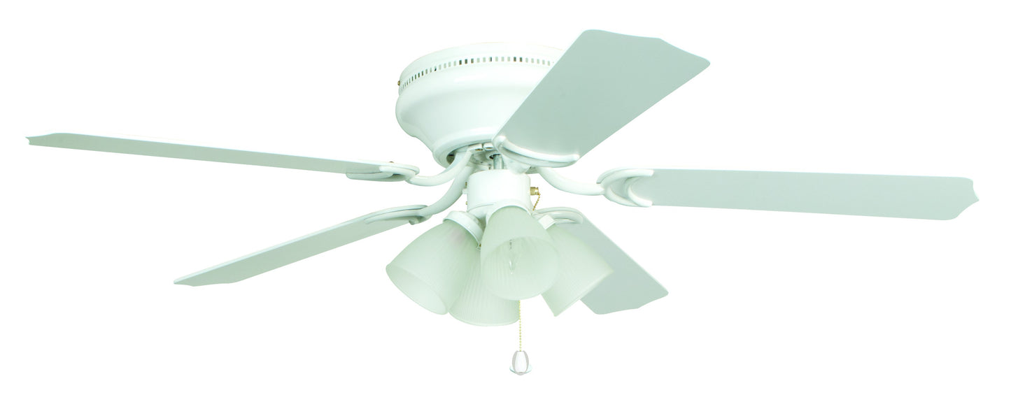 52" Brilliante 4 Light Ceiling Fan in White
