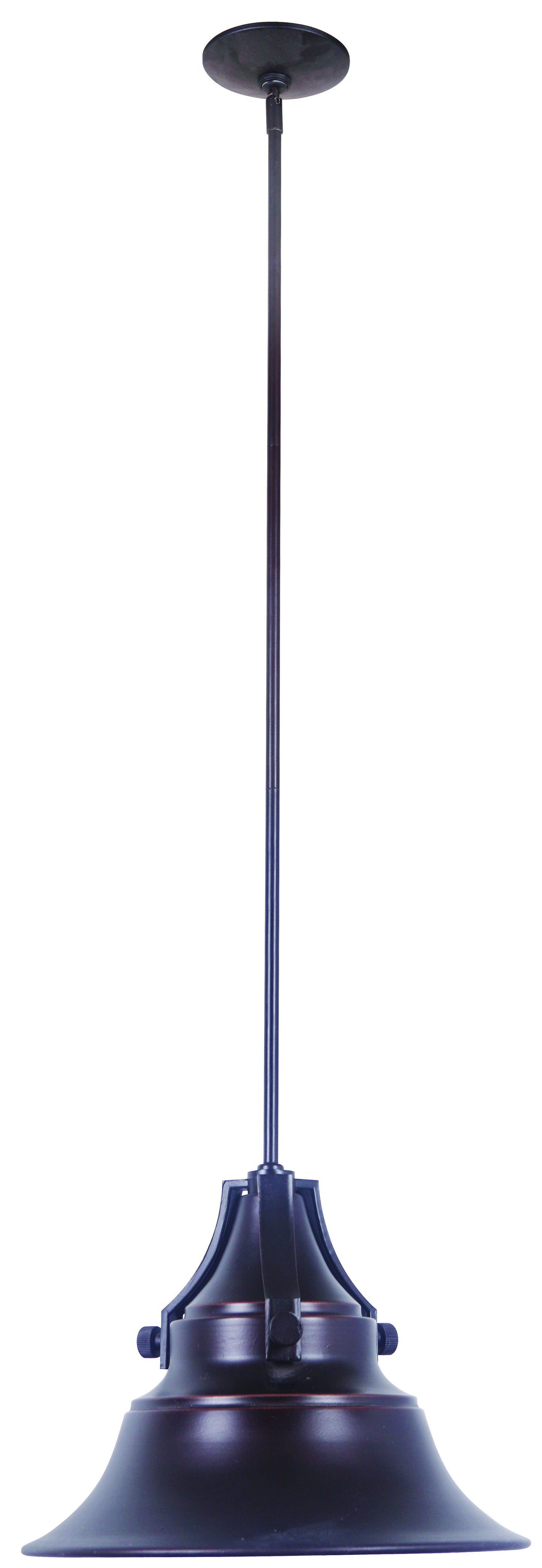 Union 1 Light Large Pendant in Oiled Bronze Gilded with Metal Shade