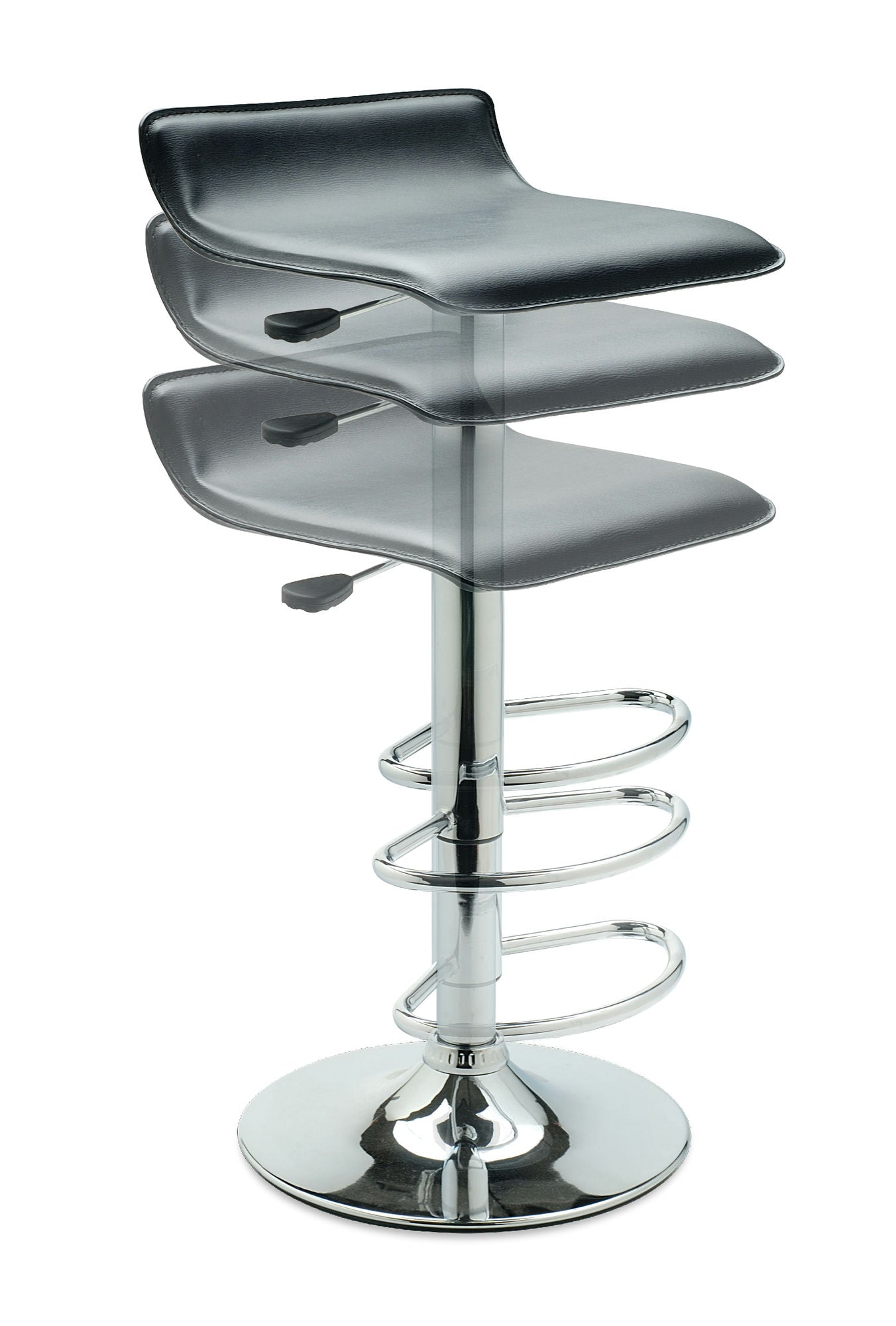 Spectrum Adjustable Swivel Stool, Black and Chrome