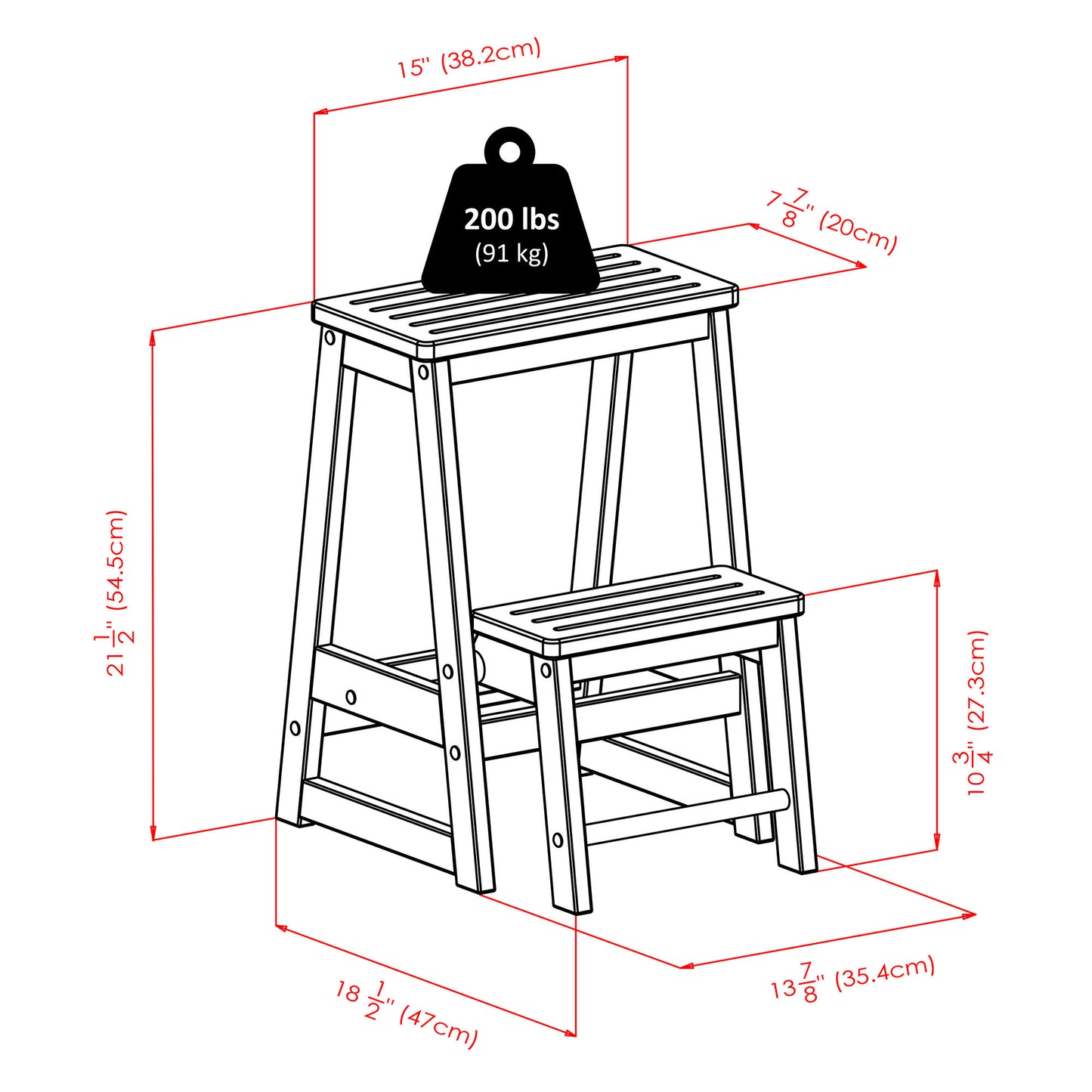 Ascend Step Stool, Walnut