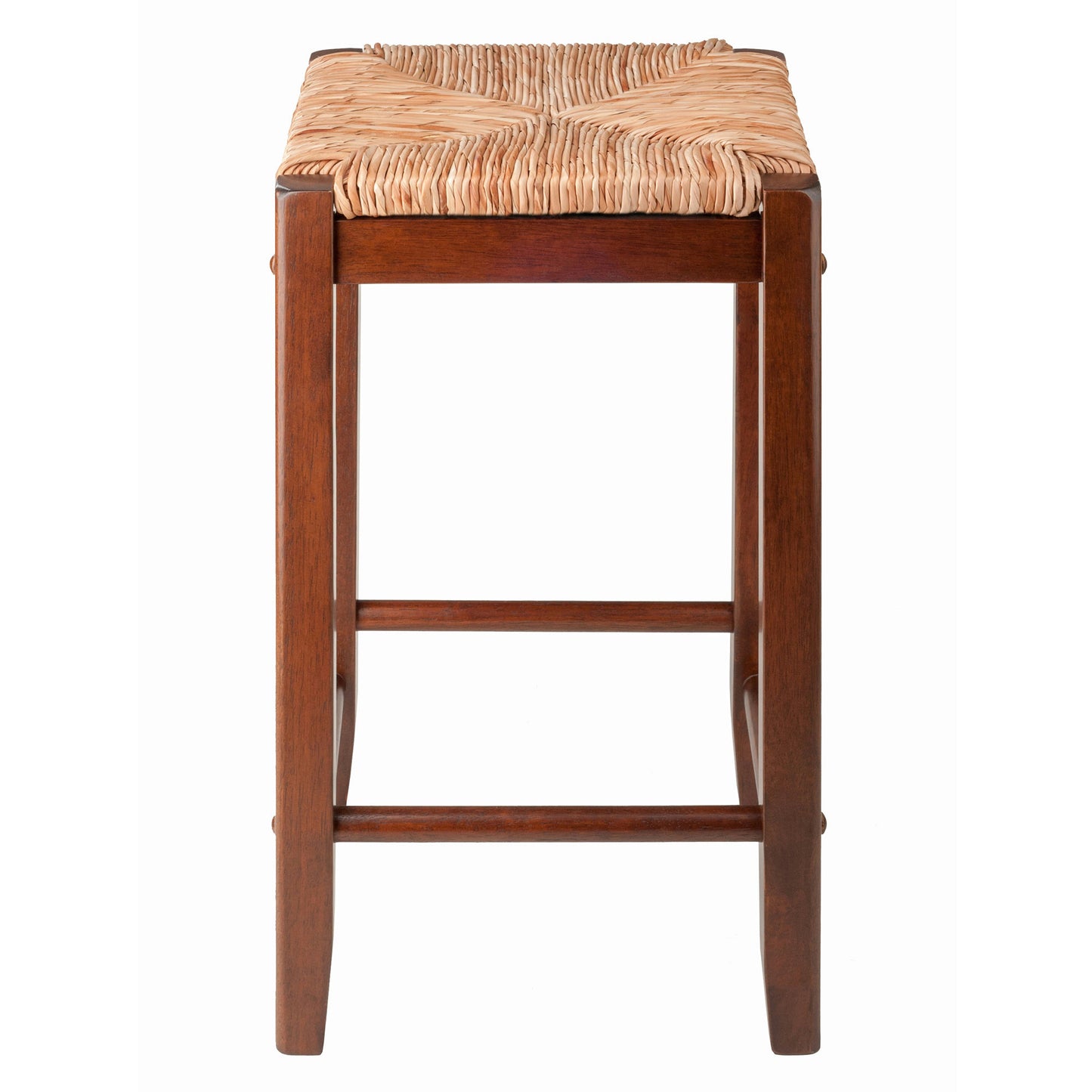 Kaden 2-Pc Rush Seat Counter Stool Set, Walnut