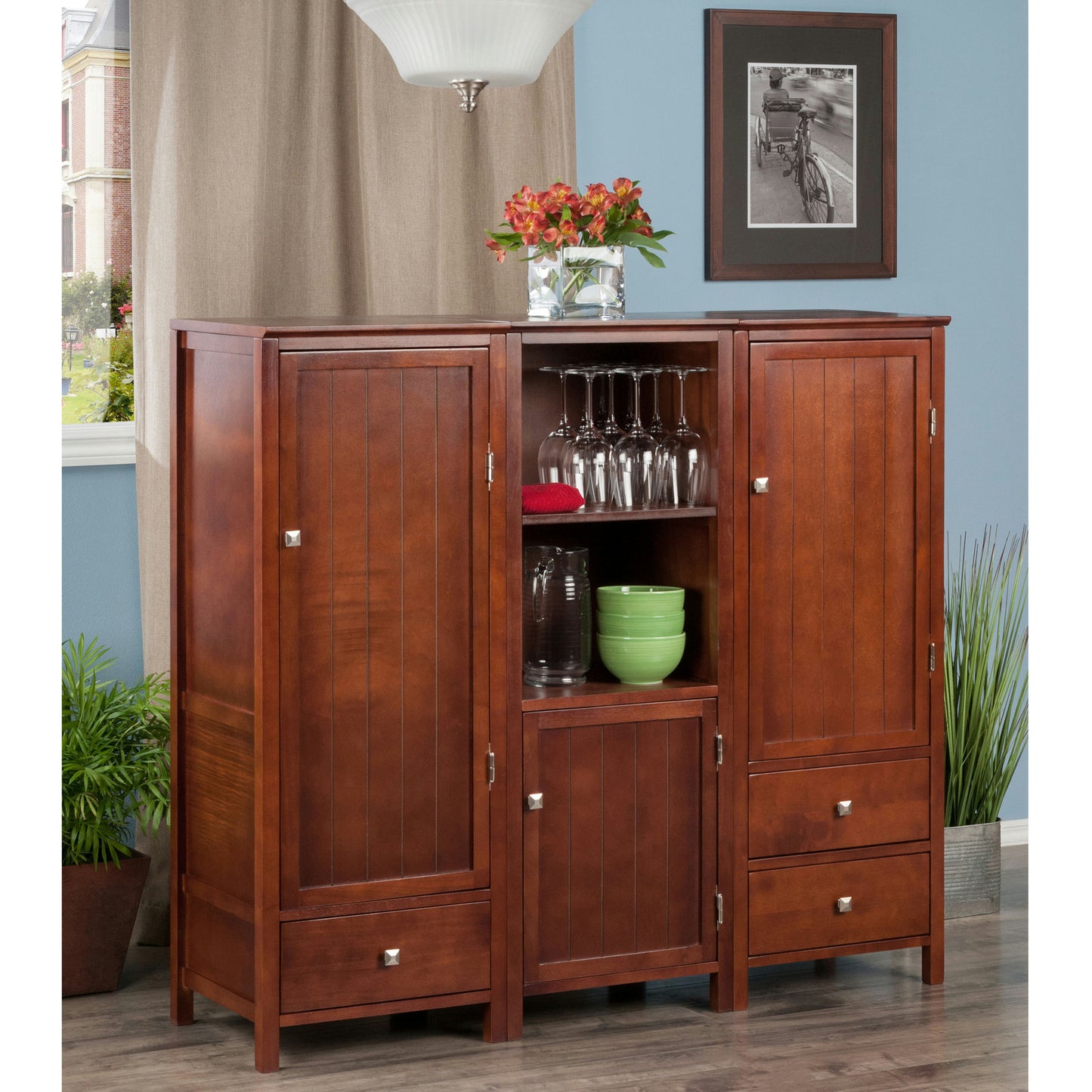 Brooke 3-Pc Modular Jelly Cupboard Set, Walnut