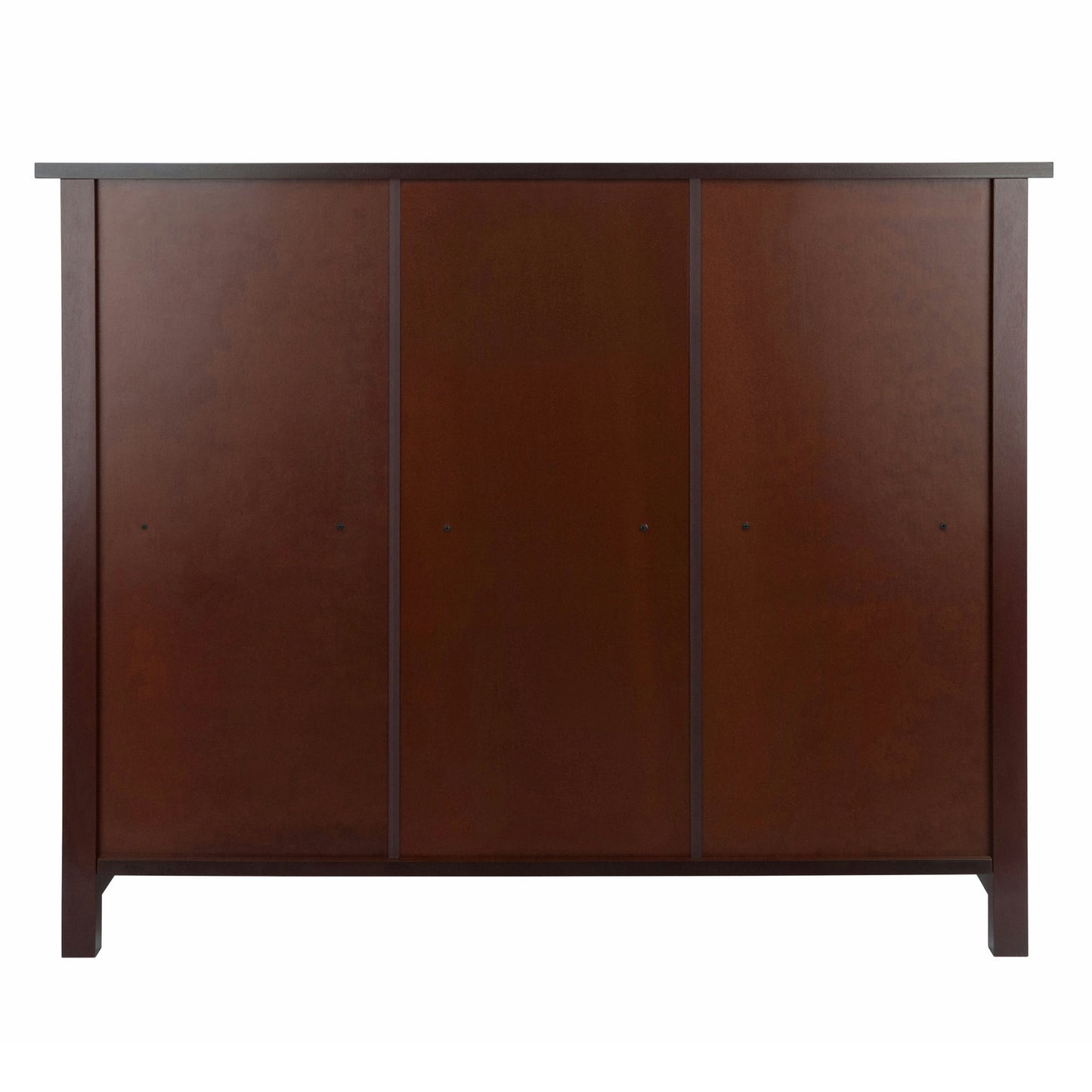 Milan 4-Pc Storage Wide Shelf with 3 Foldable Woven Baskets, Walnut