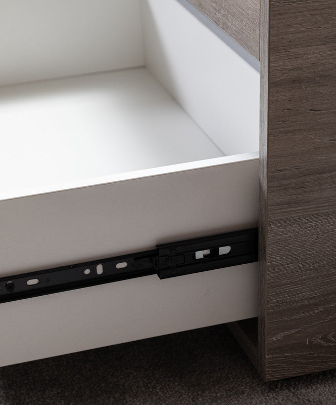 Apollo Gray Oak Finish Coffee Table with Marble Finish Top with Drawer