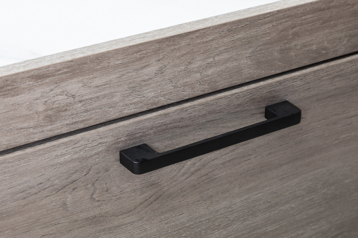 Apollo Gray Oak Finish Coffee Table with Marble Finish Top with Drawer