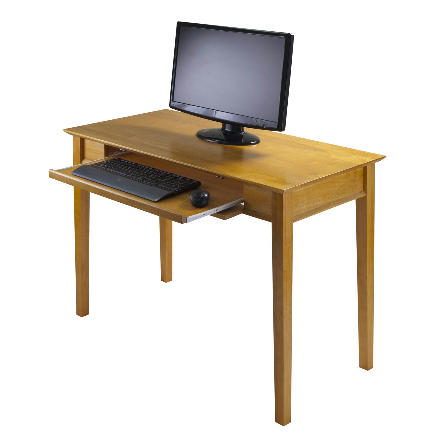 Studio Home Office Computer Desk, Honey Pine