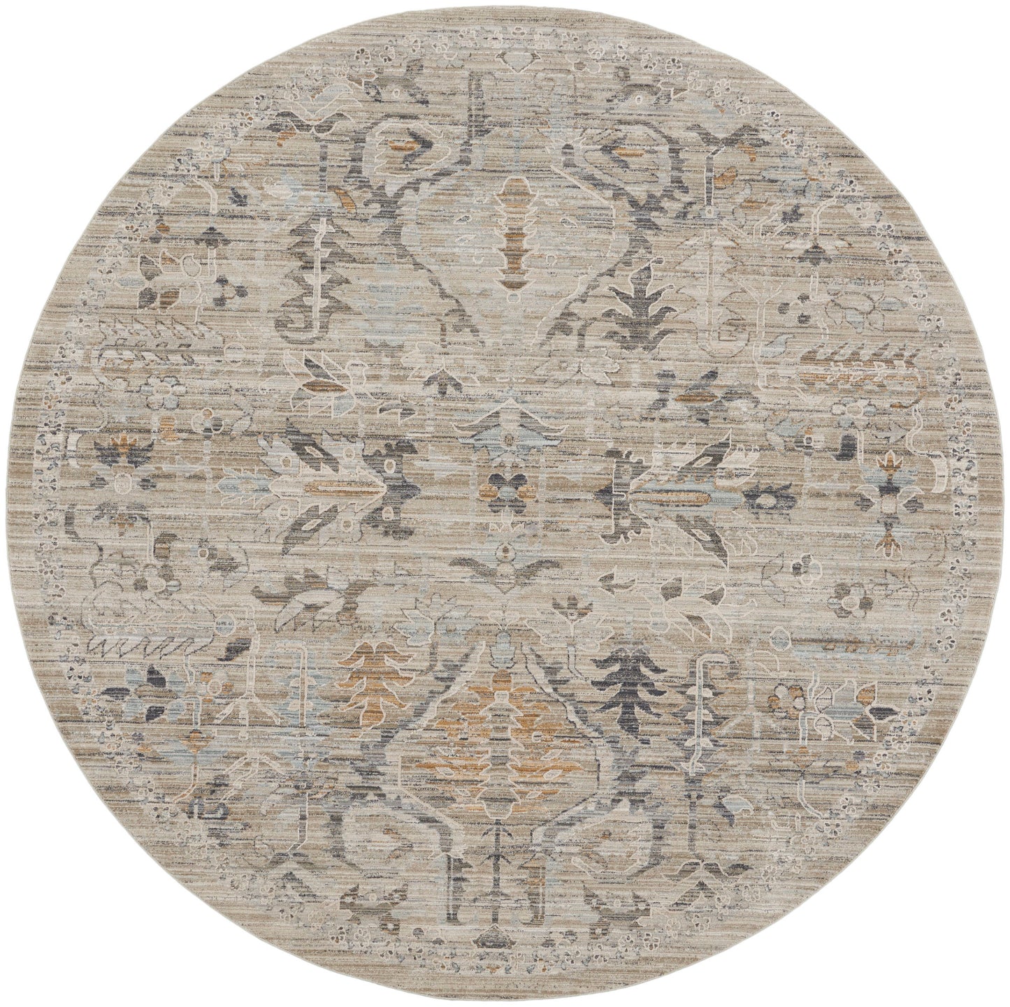 Nourison Lynx 7'10" Round Ivory Taupe Bohemian Indoor Rug