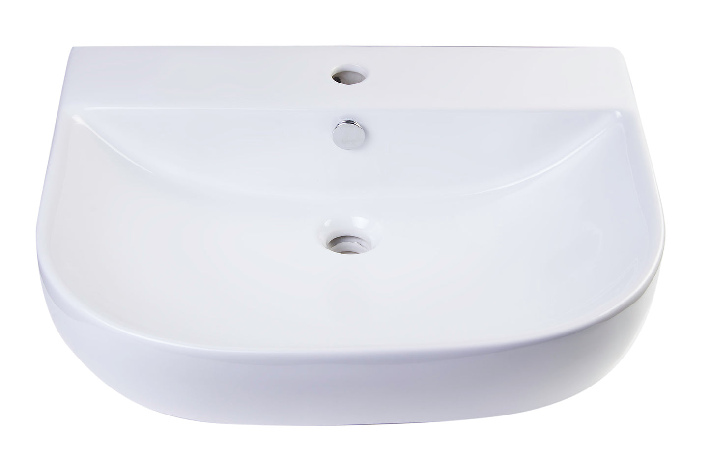 ALFI brand AB111 24" White D-Bowl Porcelain Wall Mounted Bath Sink